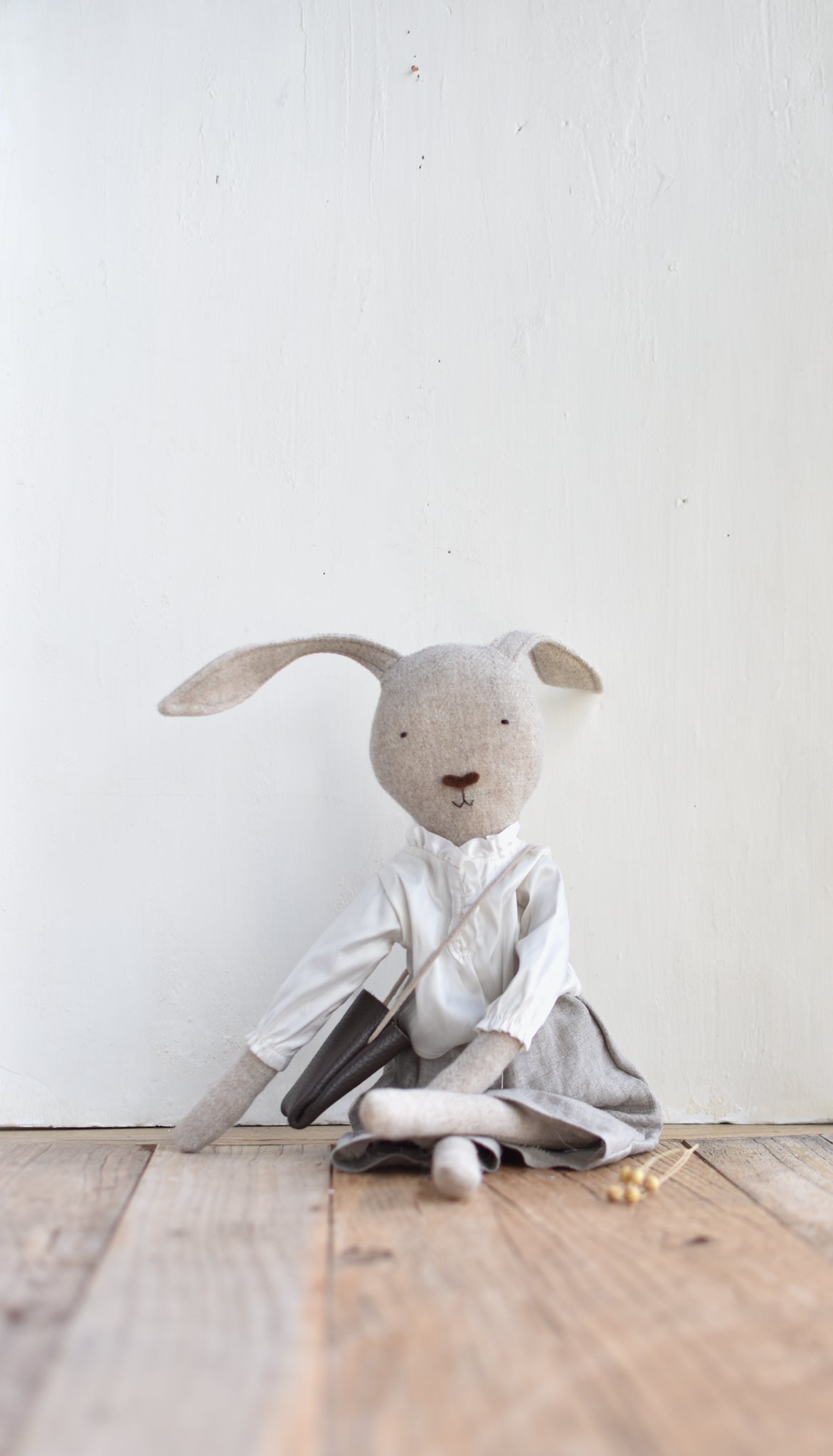 Woolgrass Farm Ruthie the Rabbit in Silk Blouse and Linen Trousers