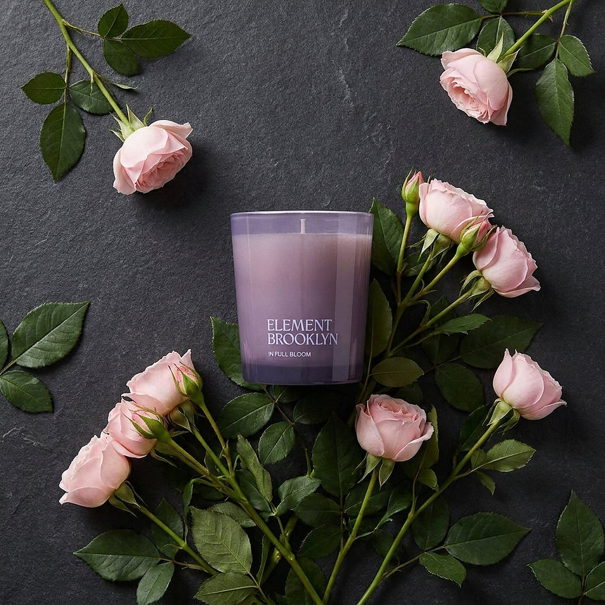In Full Bloom Candle with roses, for the heart note