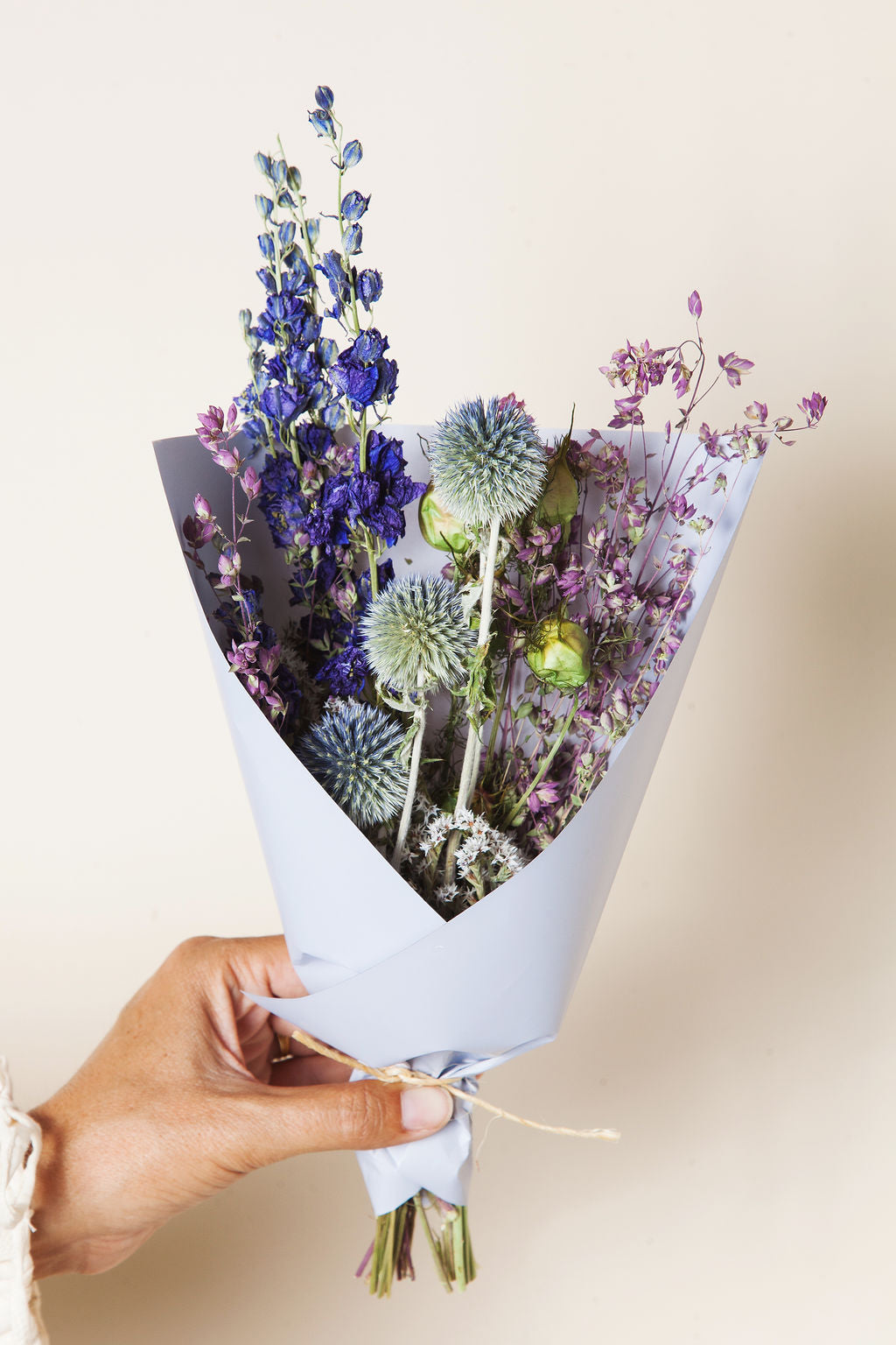 Lilac Field dried bouquet in lavender and purple blooms