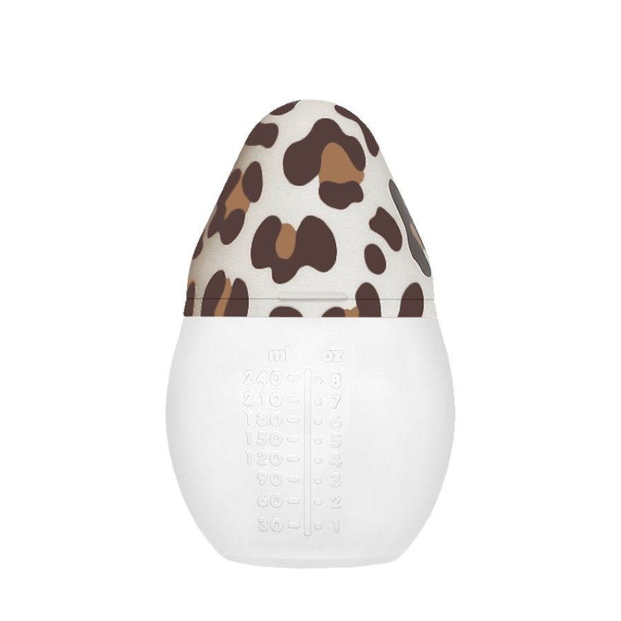 Élhée BibRond baby bottle in Graouu leopard, 8 oz