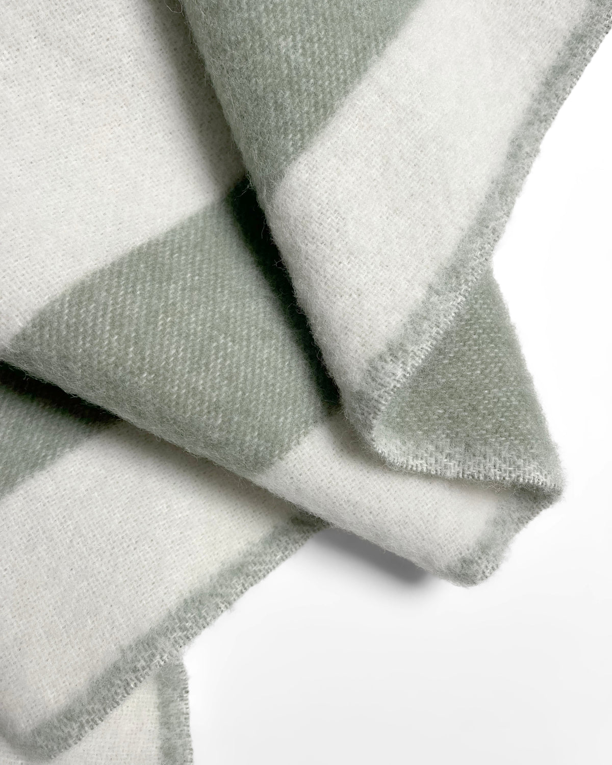 Maison Deux Rough Stripe Blanket in Agave, folded