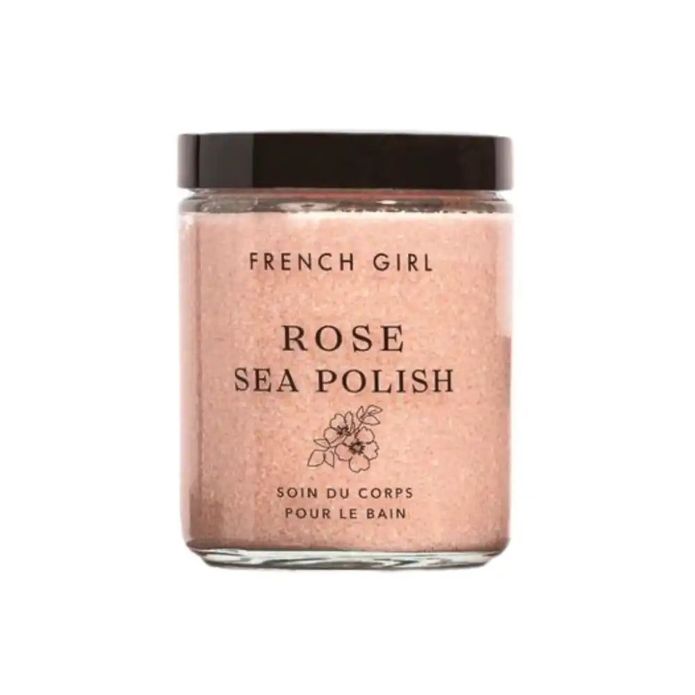 French Girl rose body polish in a glass jar
