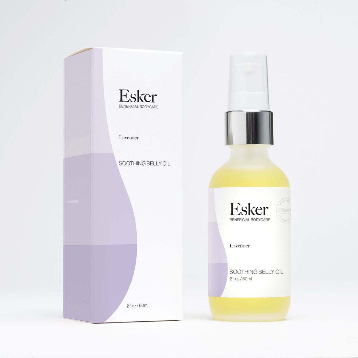 Esker Soothing Belly Oil bottle