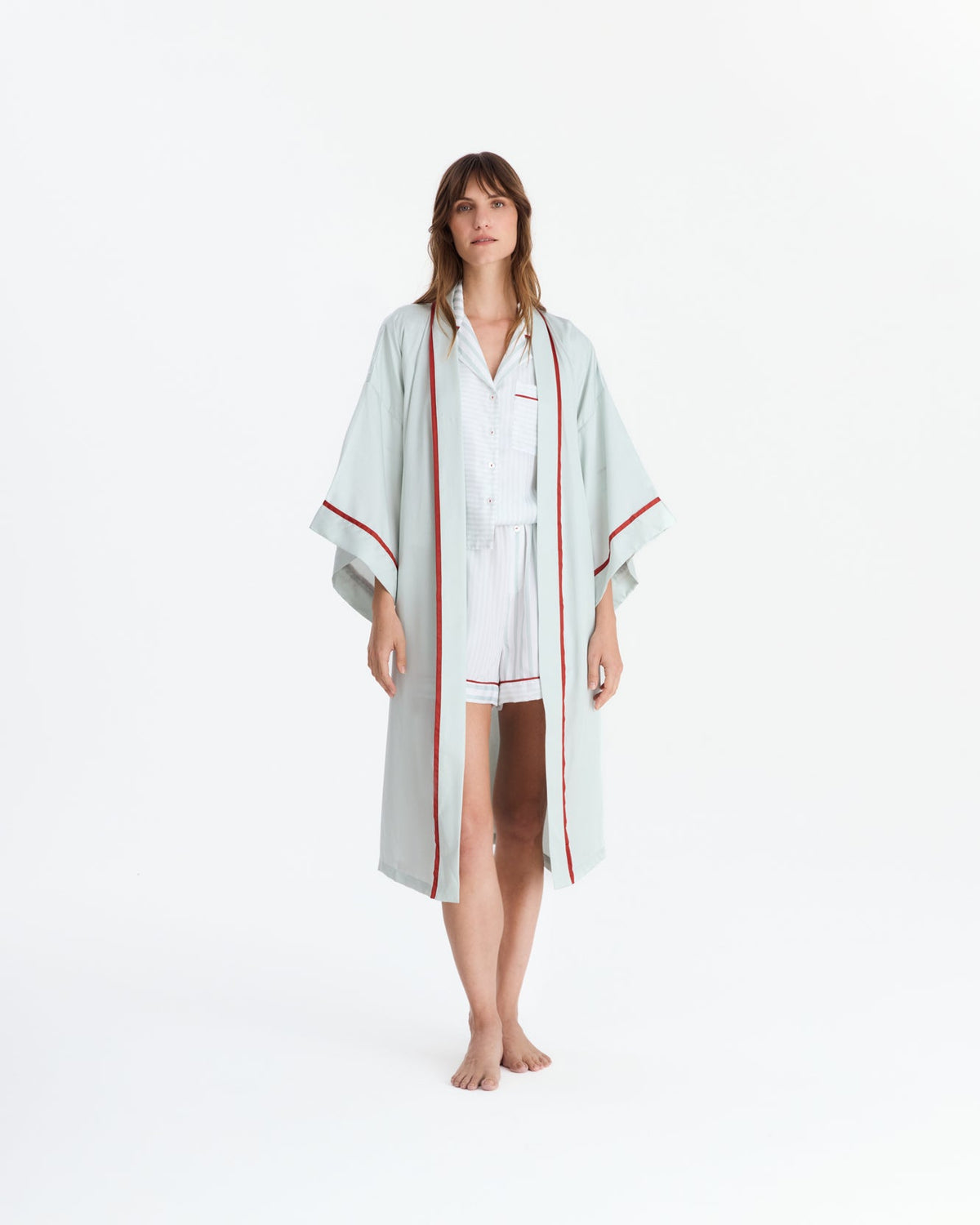 The kimono layered over the matching set