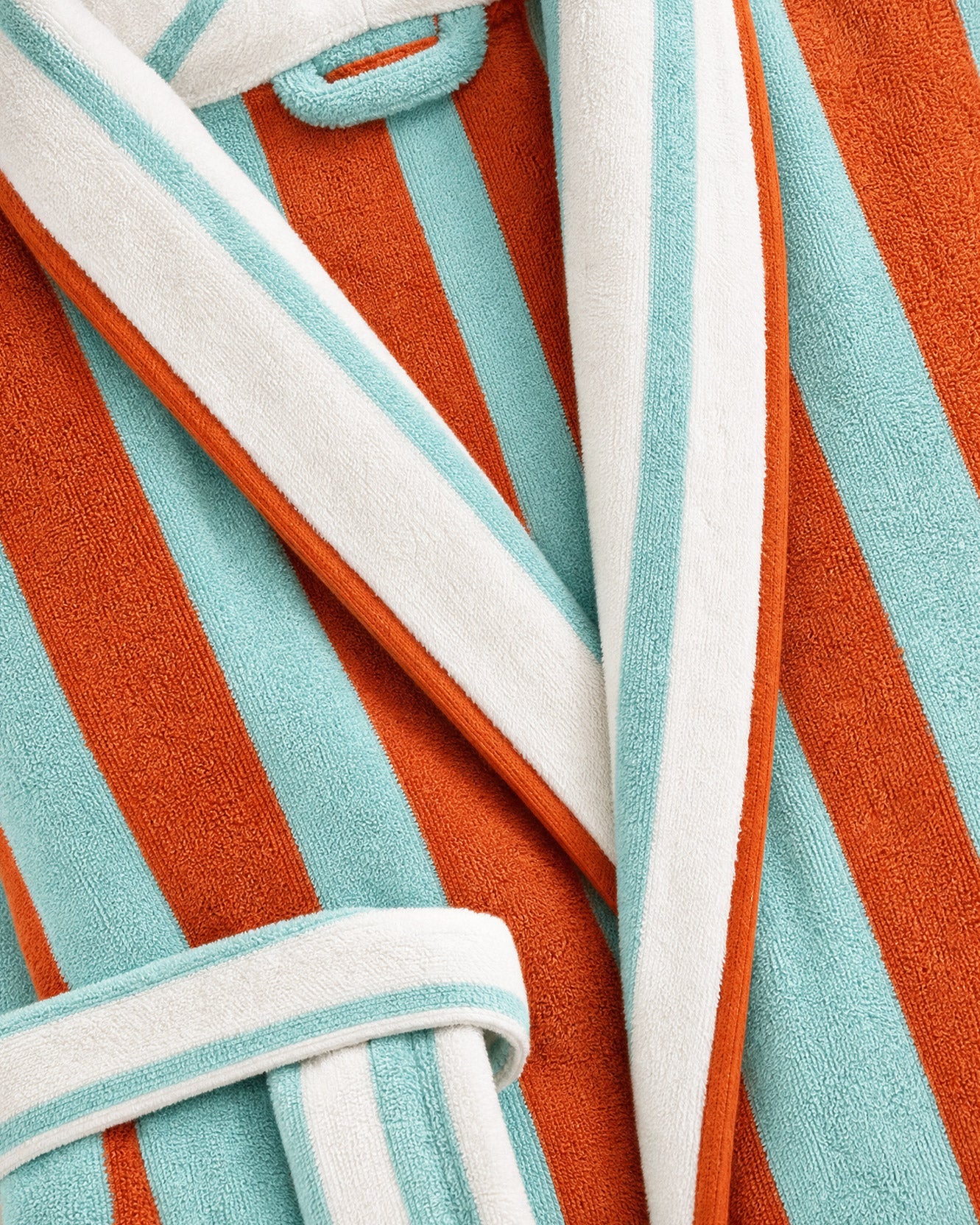 The stripe and terry texture shown close