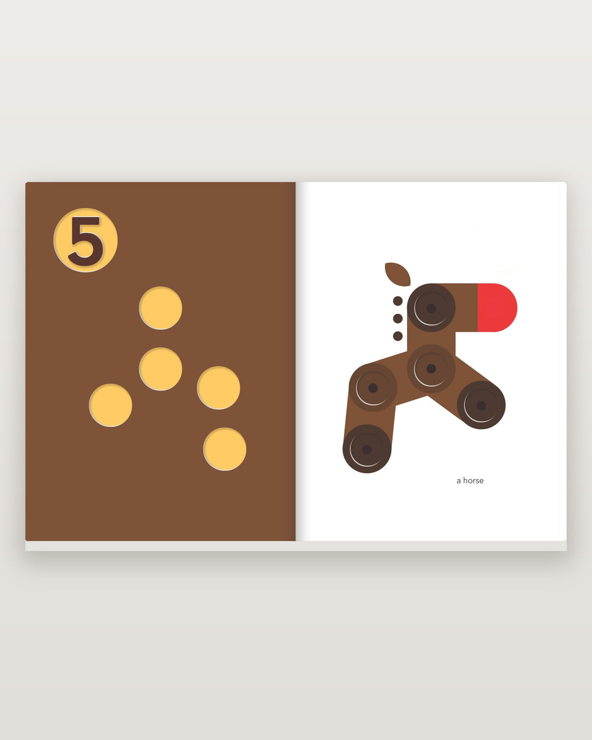 TouchThinkLearn: 123 open to the page for five and the horse