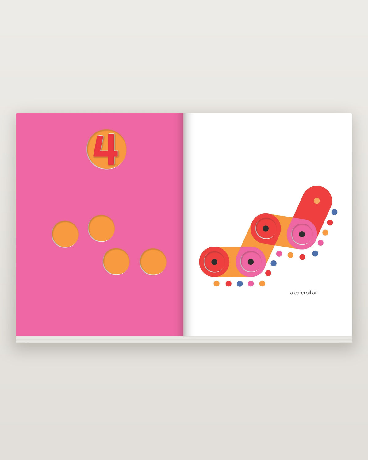 TouchThinkLearn: 123 open to the page for four and the caterpillar