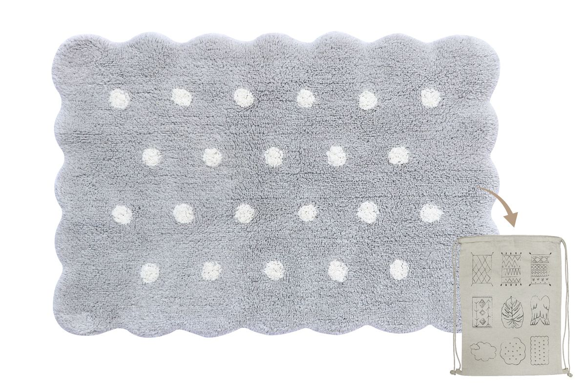 Washable Rug Mini Biscuit Pearl Grey