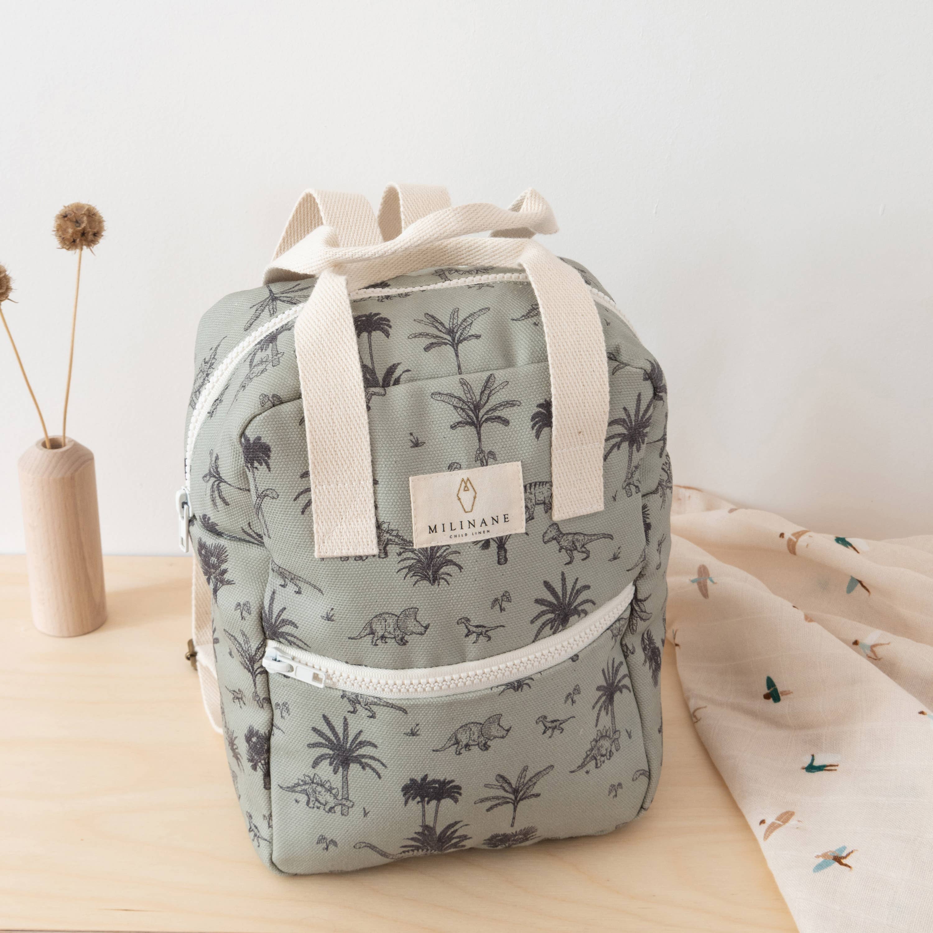 School Bag / Backpack - NOE - Baby T-Rex/Milk