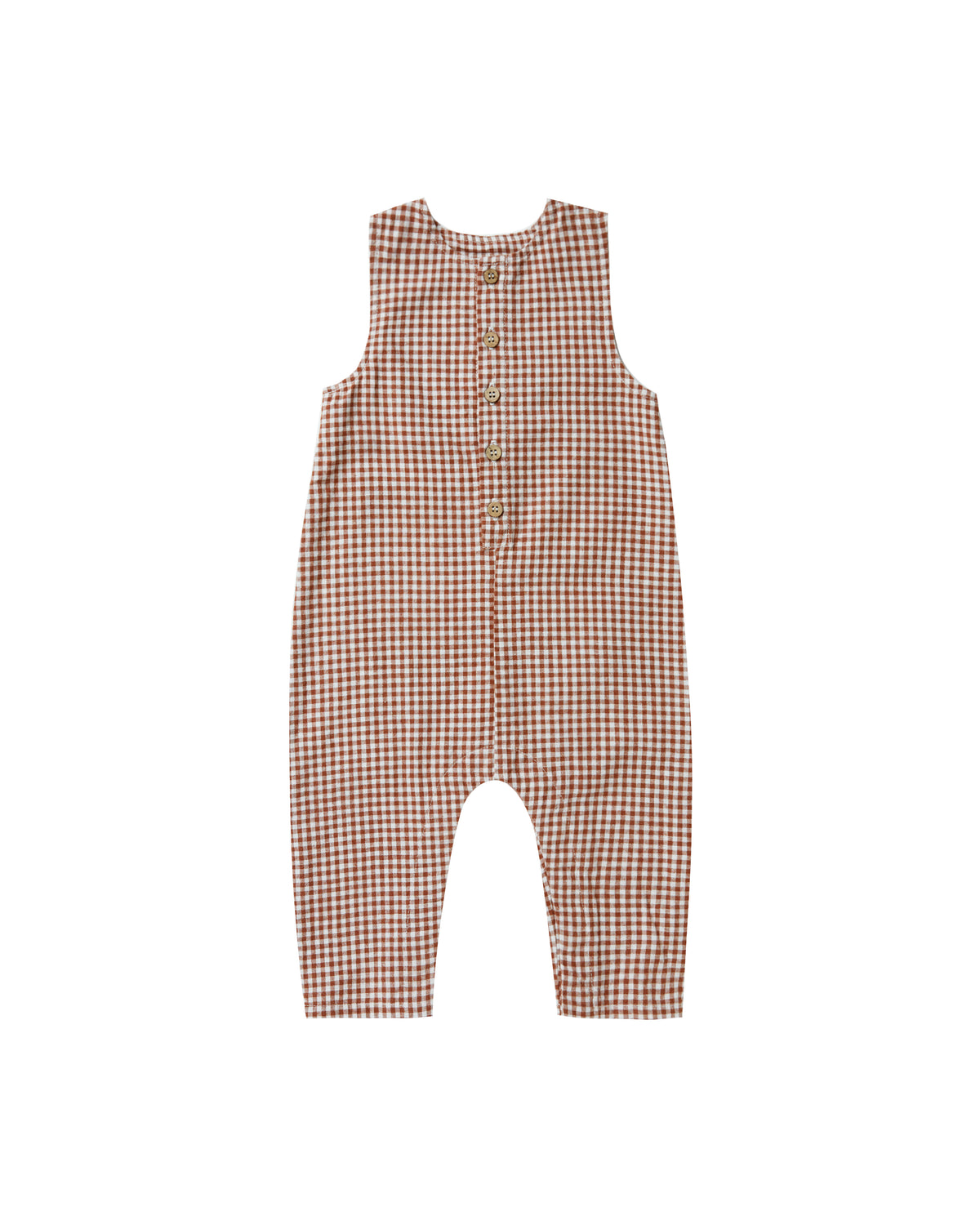 Button Jumpsuit, Redwood Gingham