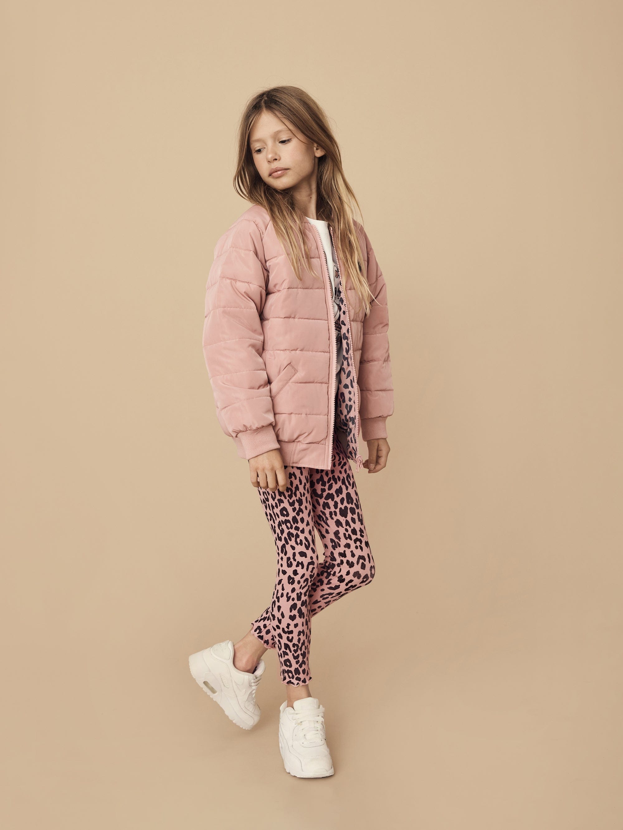 Leopard Reversible Bomber - Dusty Rose