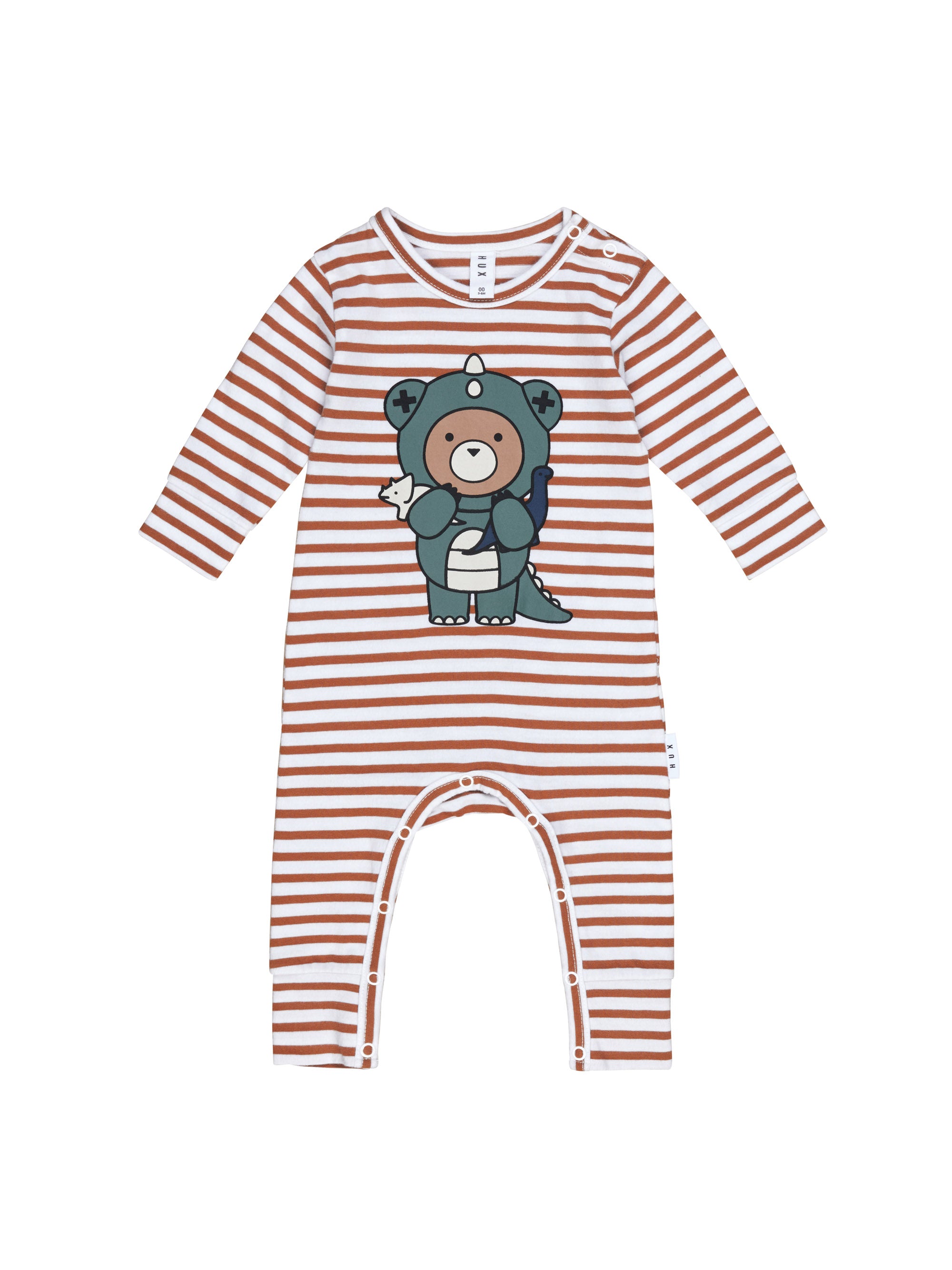 Dino Bear Stripe Romper