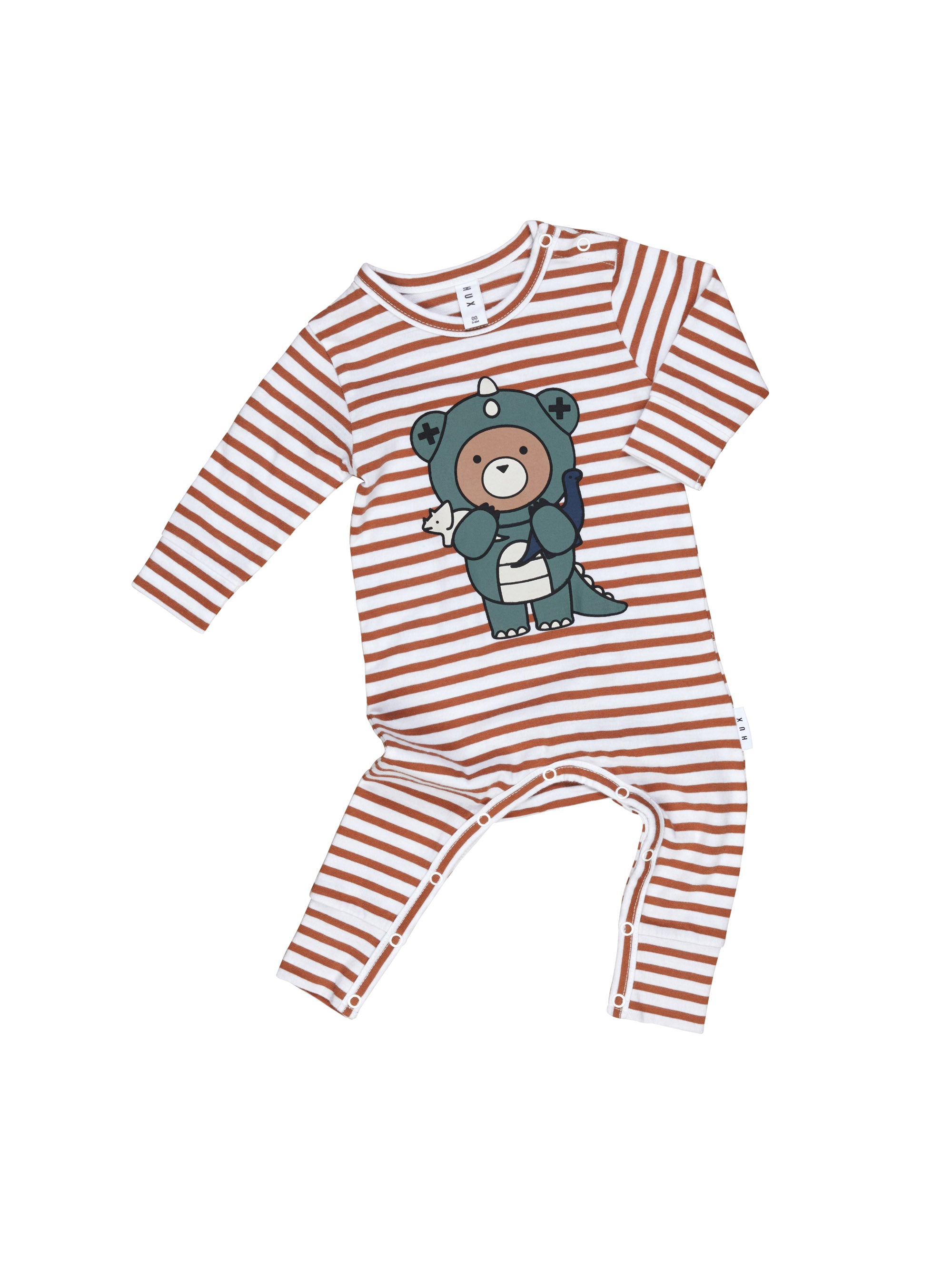 Dino Bear Stripe Romper