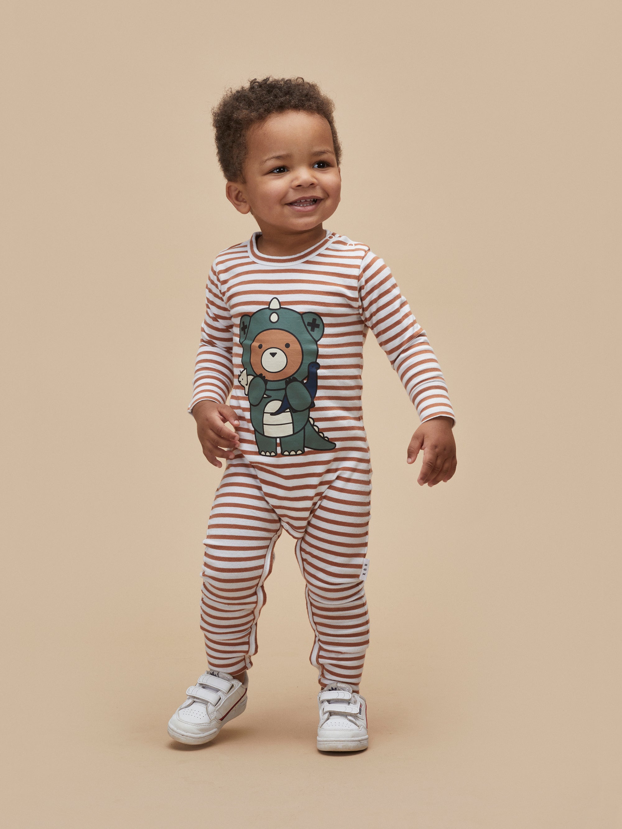 Dino Bear Stripe Romper