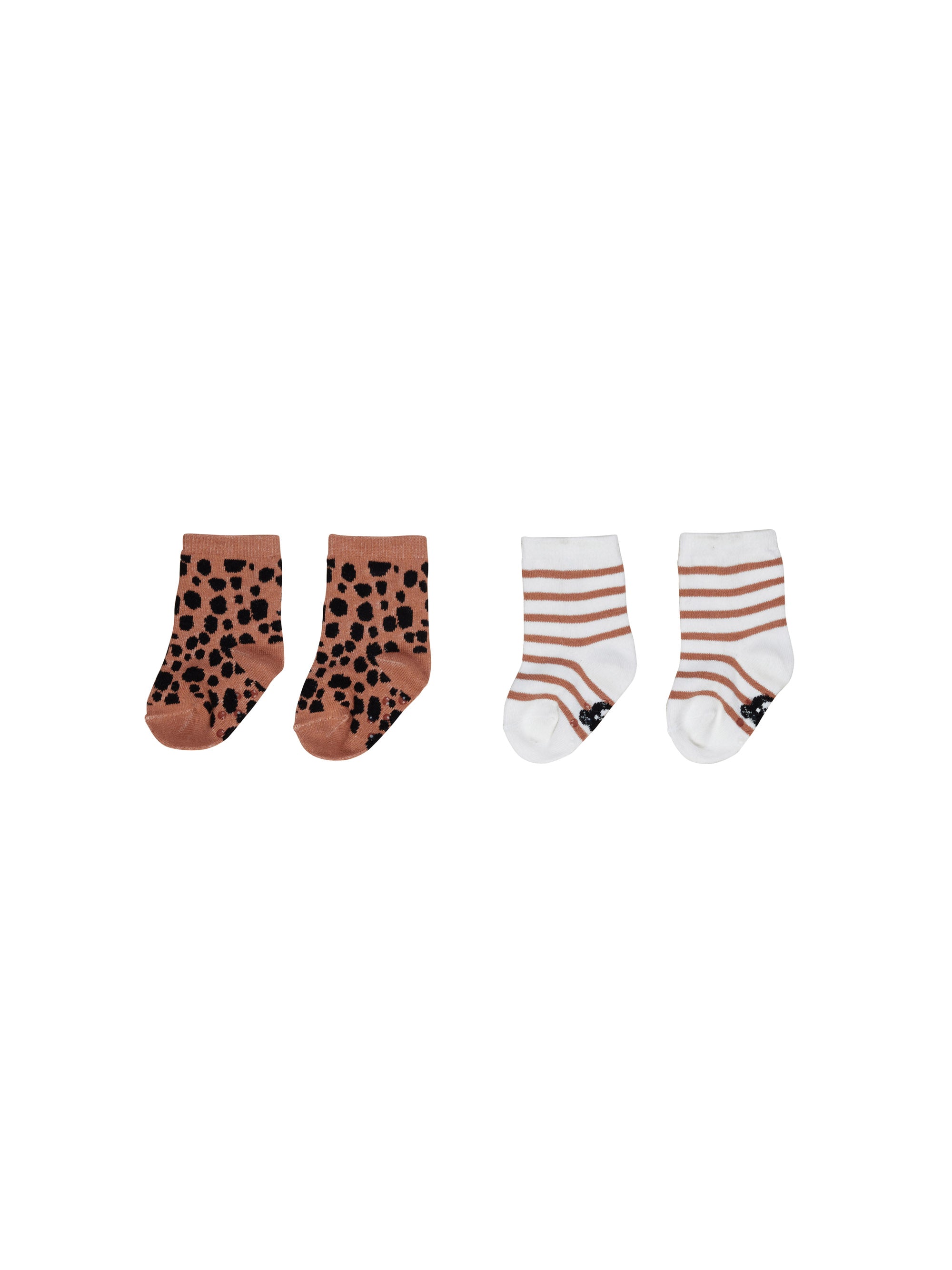 Terracotta Stripe/Ocelot 2Pk Socks