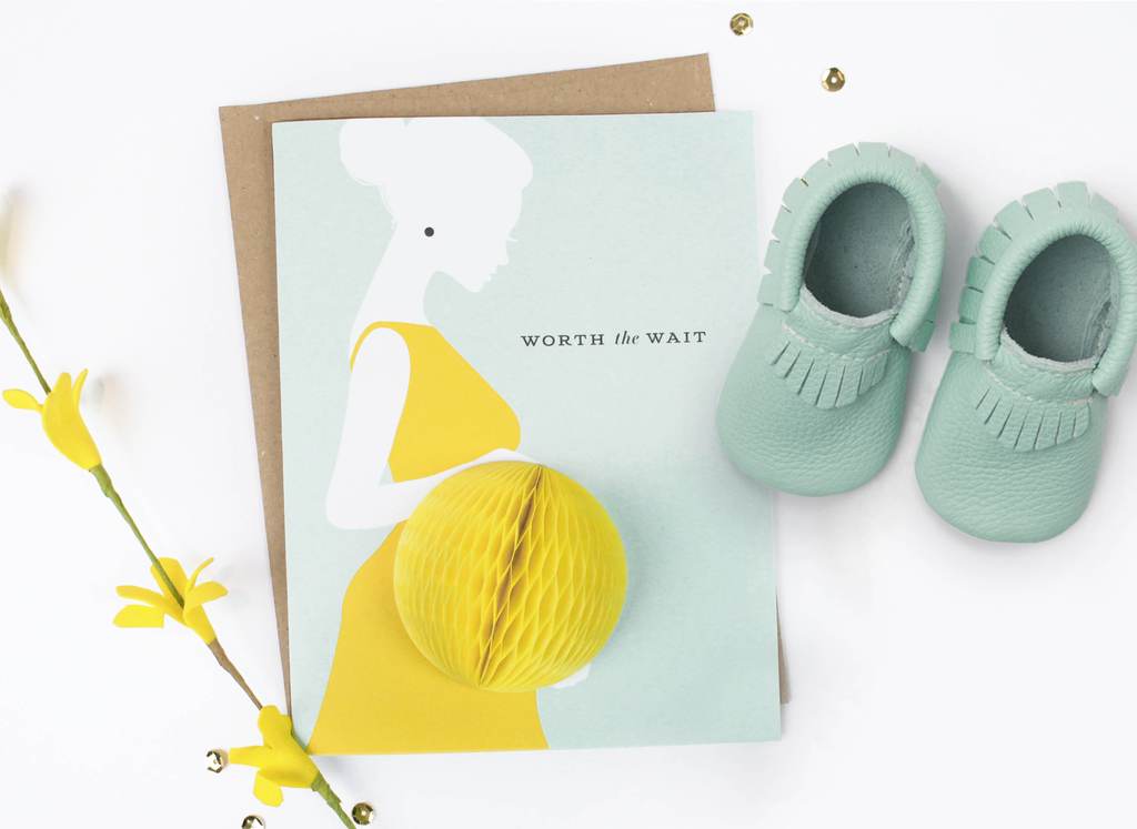 Baby Bump Pop Up- "Worth the Wait" Card