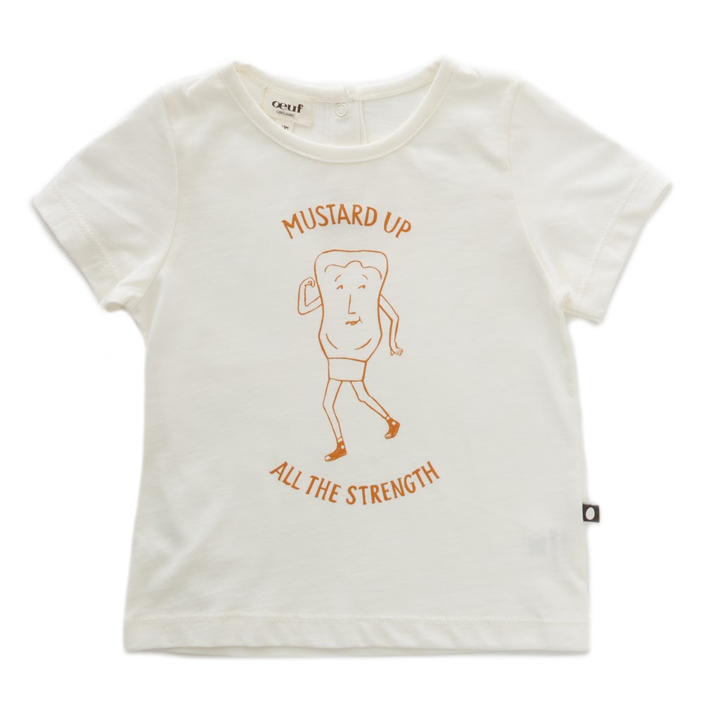 Tee Shirt White/ Mustard Up