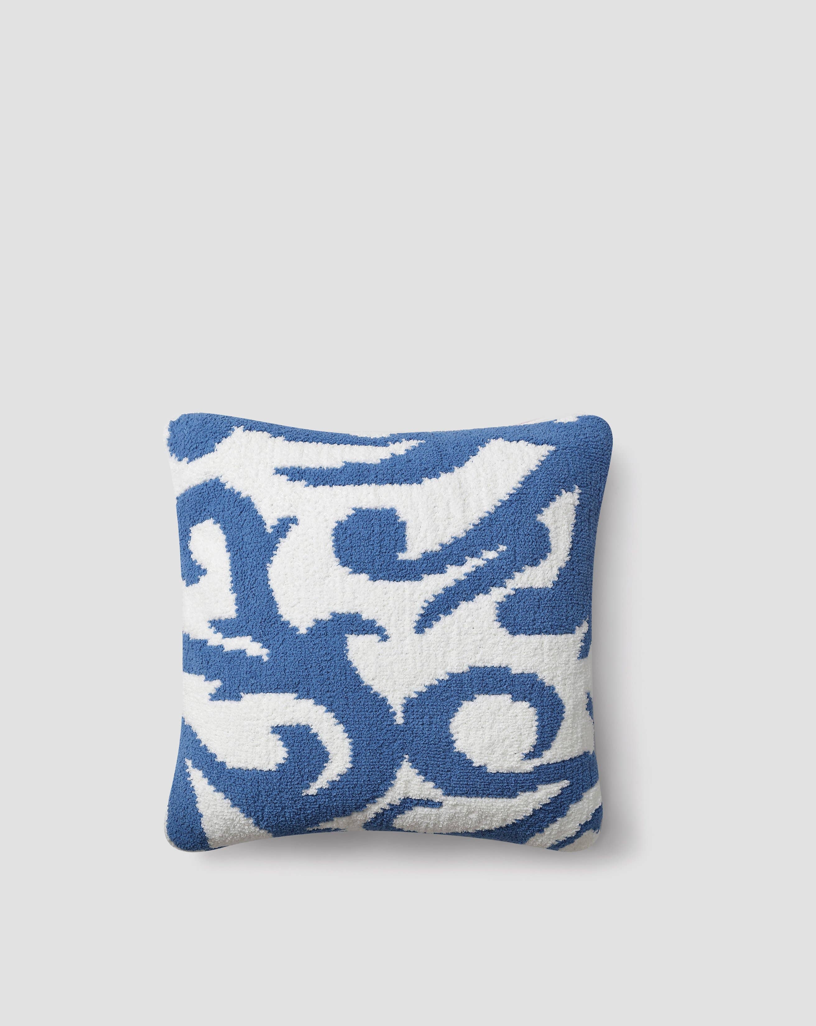 Casablanca Throw Pillow - Cobalt Blue/ Off White