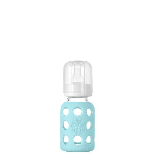 4oz Glass Baby Bottle - Stage 1 Nipple, Stopper, and Cap: Mint