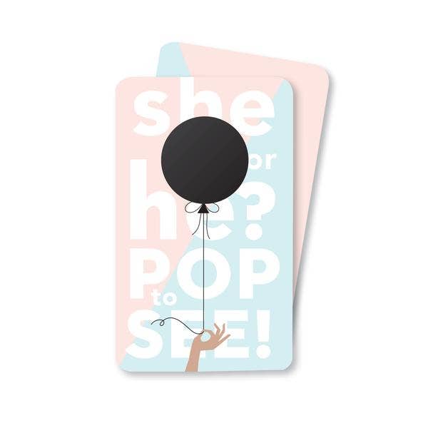 Balloon Gender Reveal Scratch-off Cards - Boy