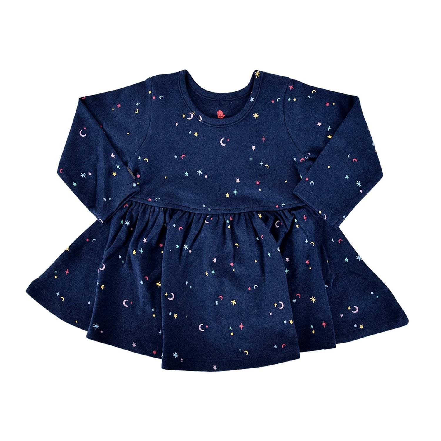 Long Sleeve Twirl Dress Starry Night