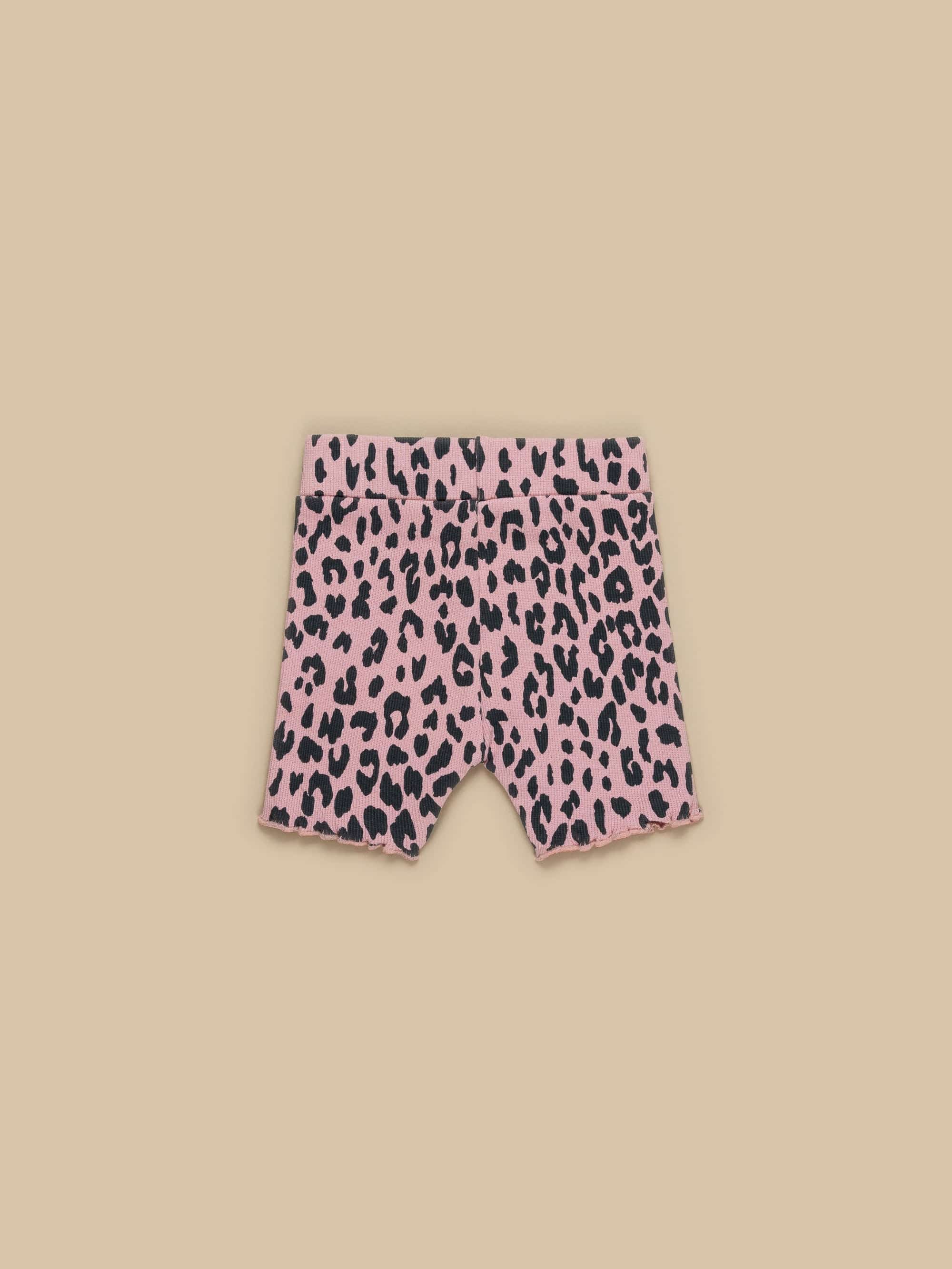 Leopard Rib Short- Dusty Rose