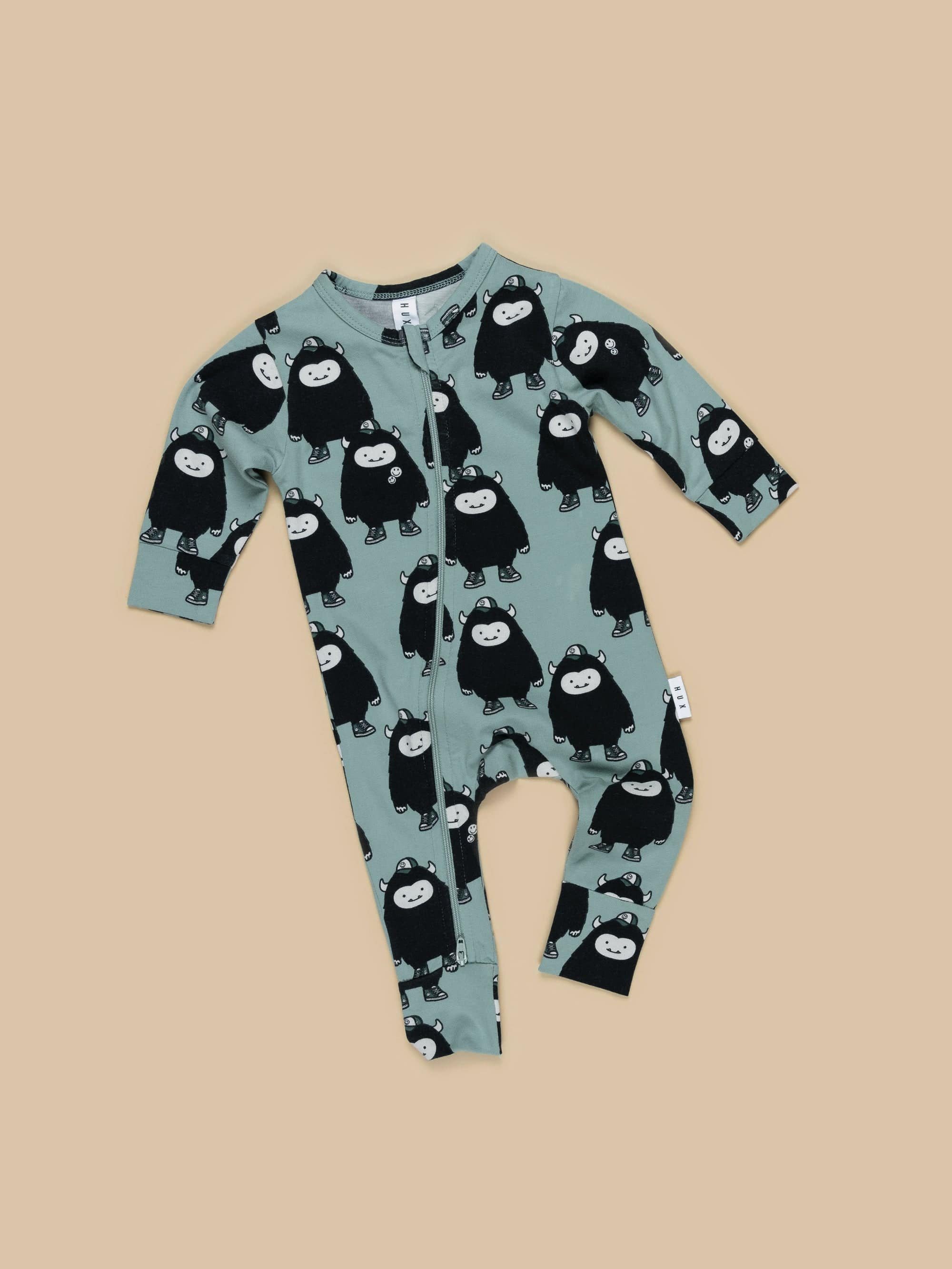 Monster Zip Romper - Wasabi