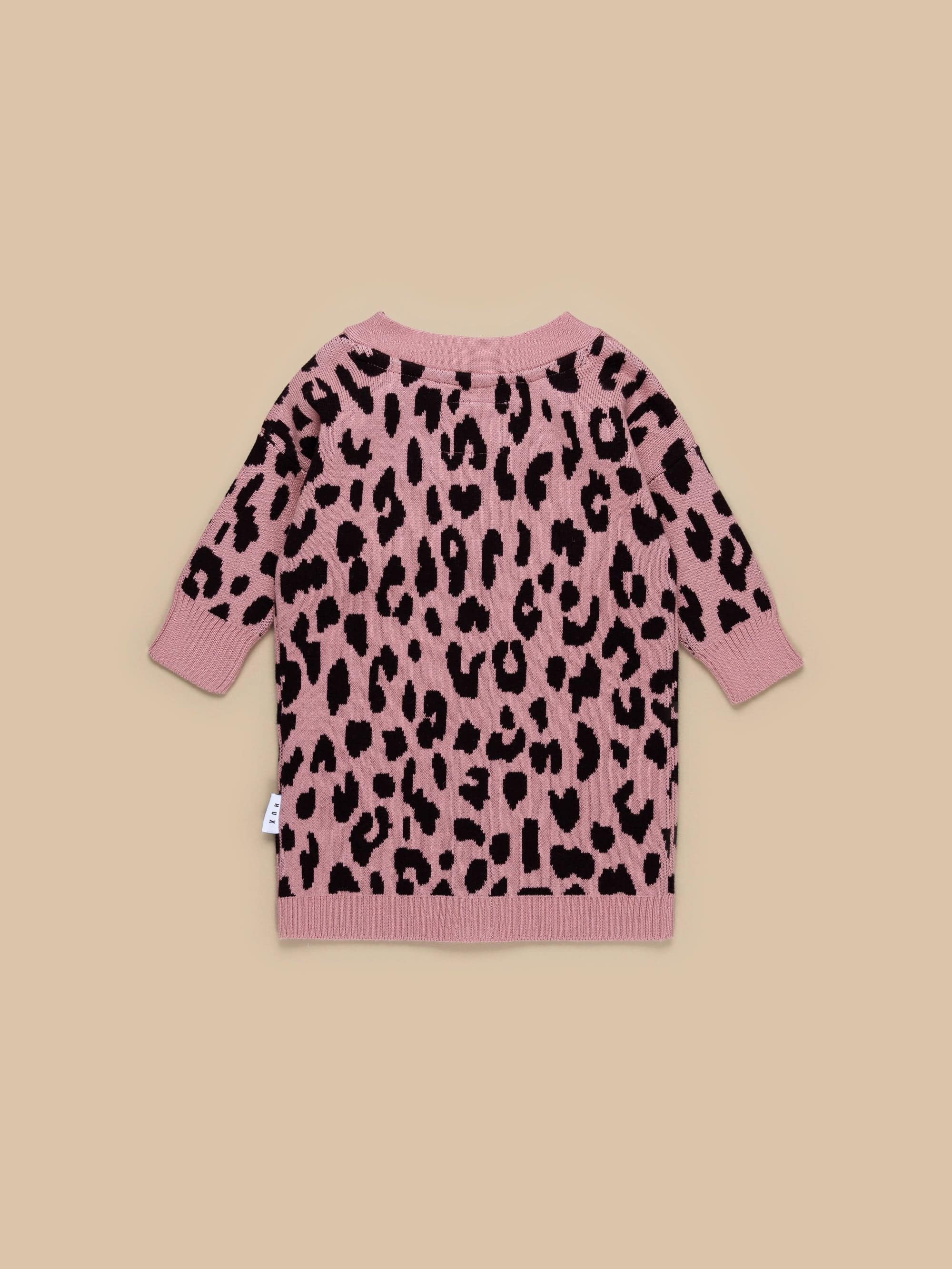 Leopard Knit Cardi - Dusty Rose