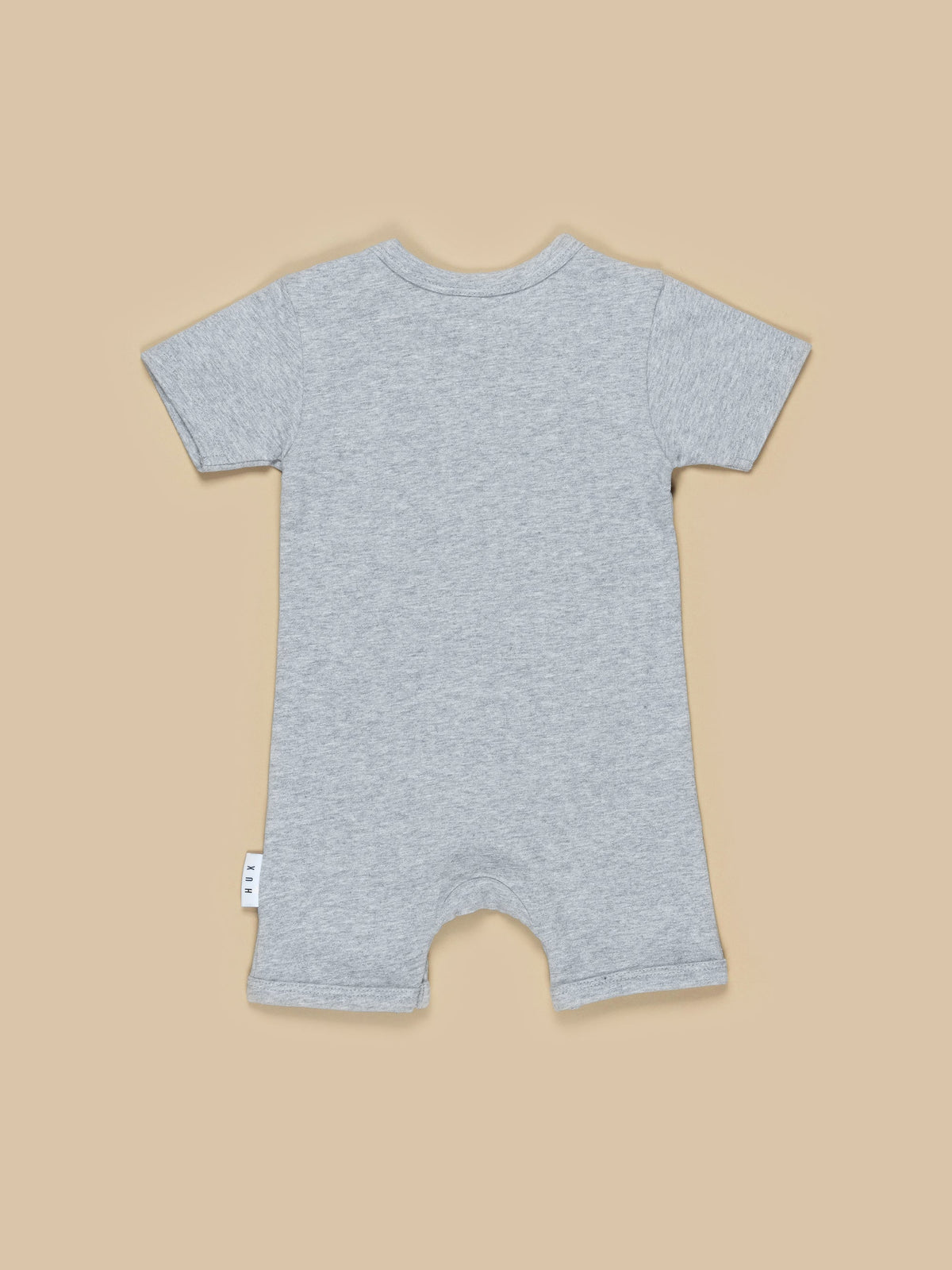 Leopard Bear Short Romper - Grey Marle