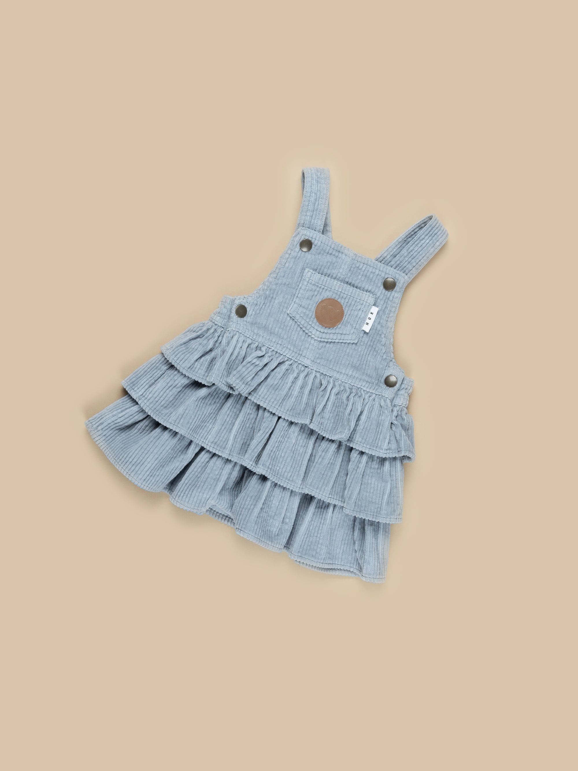Dusty Blue Cord Pinafore