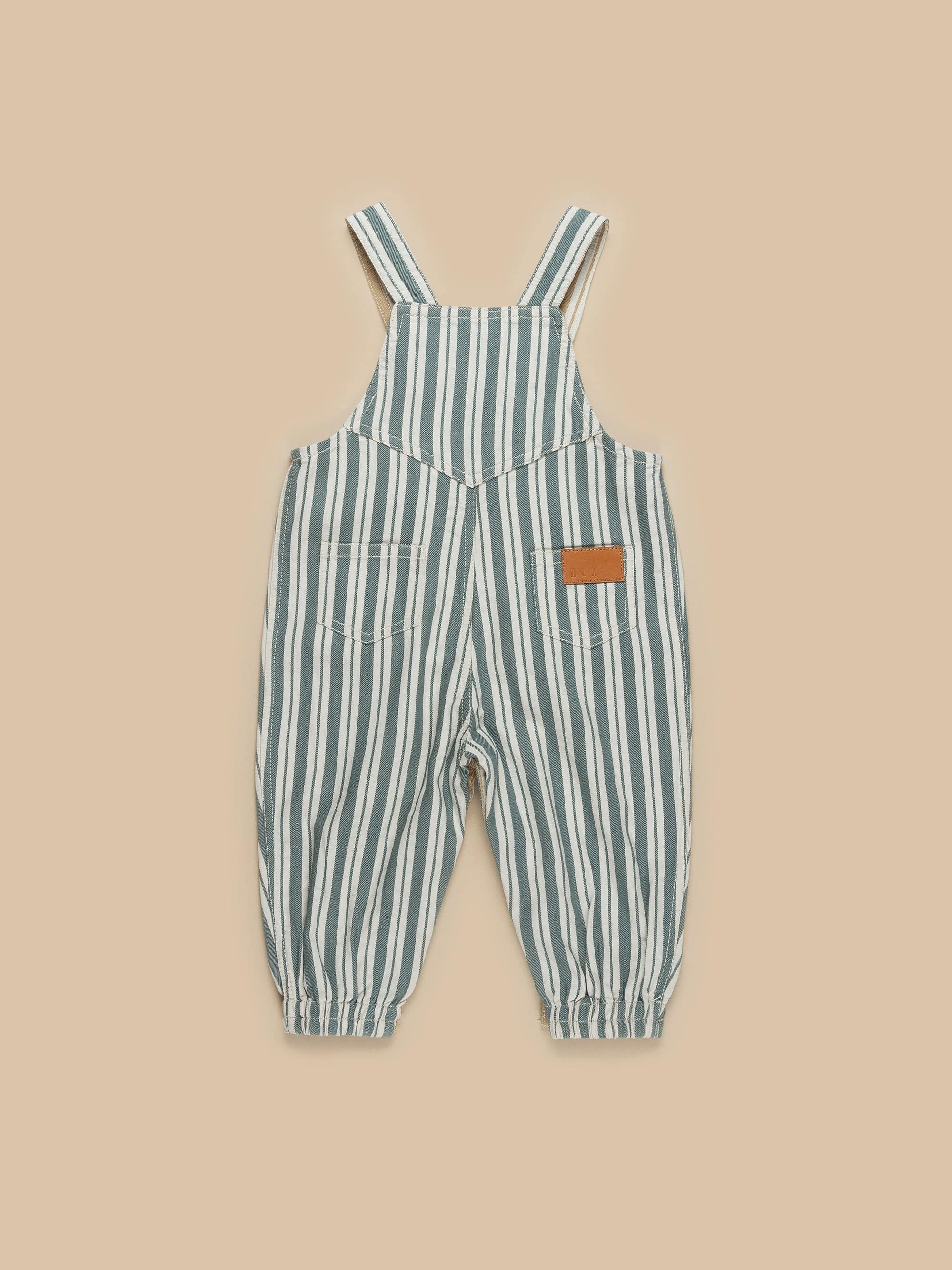 Stripe Reversible Overalls - Light Spruce + Amber Stripe