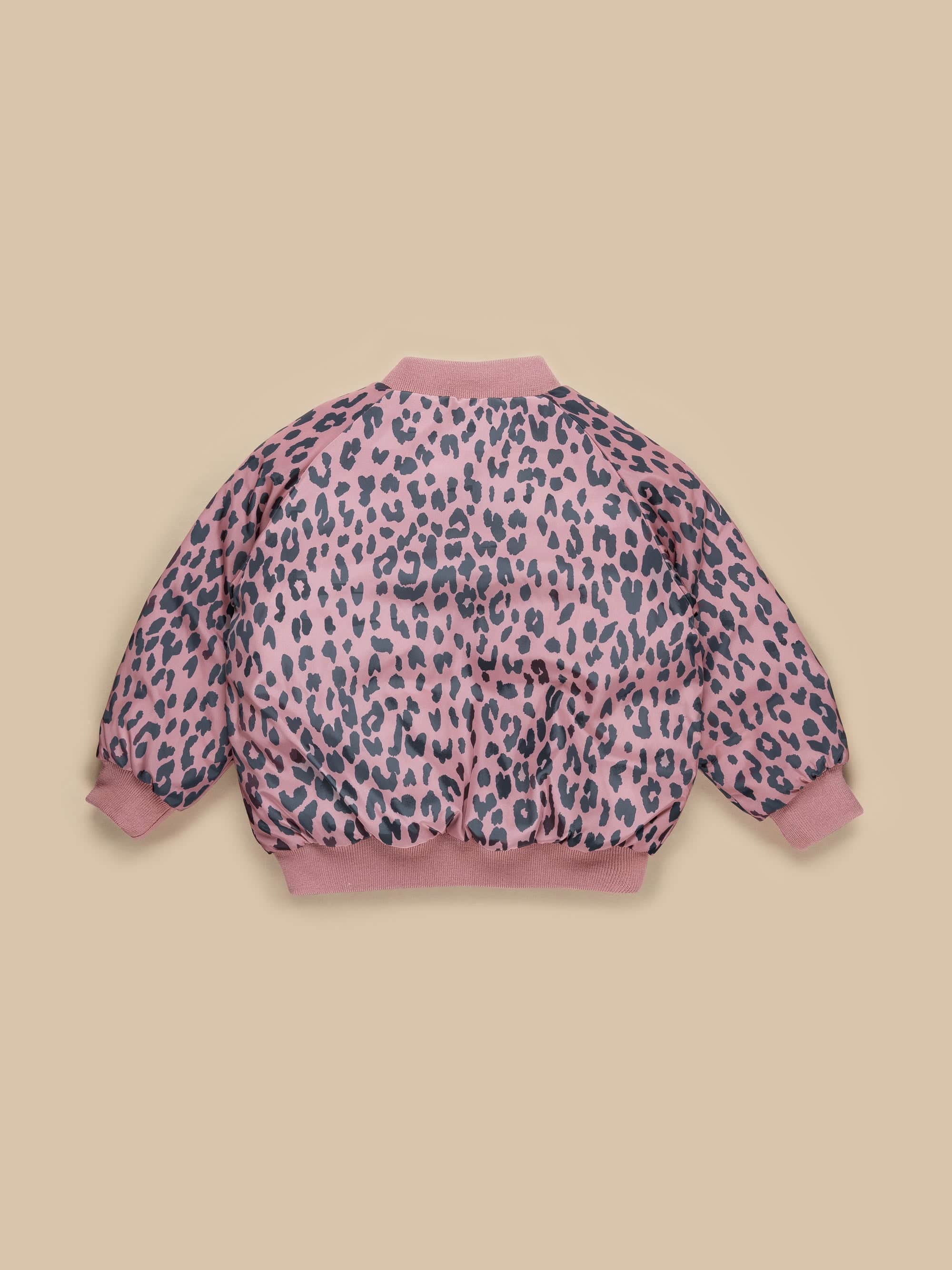 Leopard Reversible Bomber - Dusty Rose