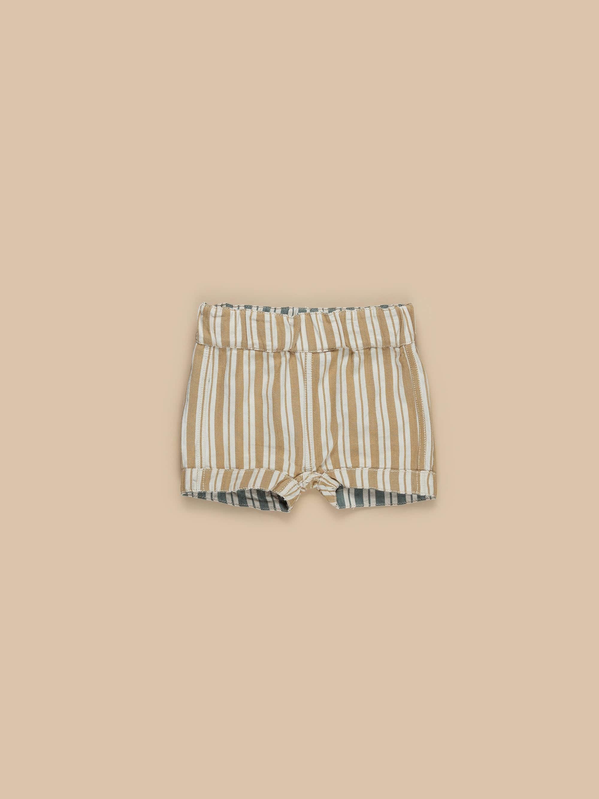 Stripe Reversible Short - Light Spruce + Amber Stripe