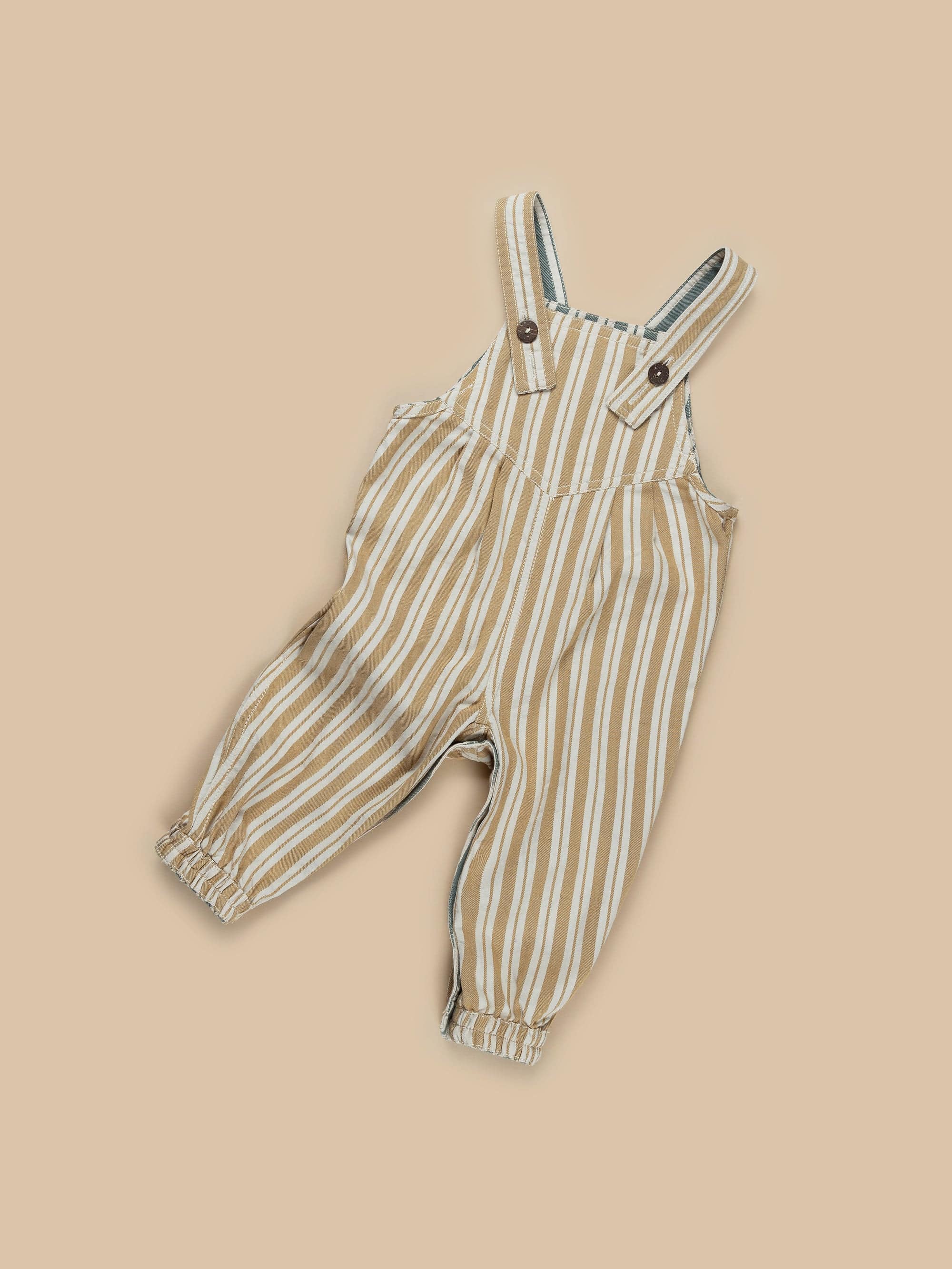 Stripe Reversible Overalls - Light Spruce + Amber Stripe