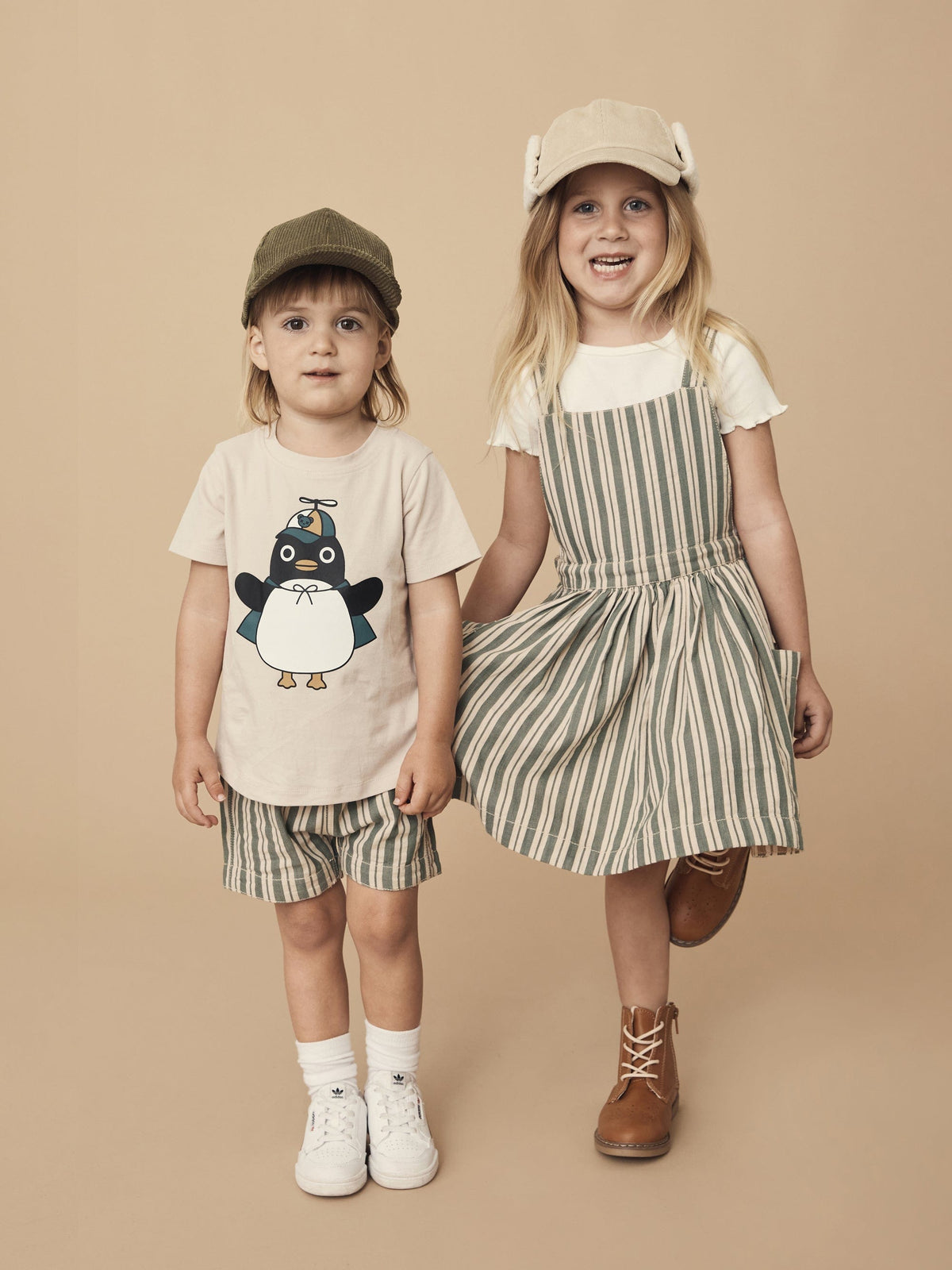 Stripe Reversible Short - Light Spruce + Amber Stripe