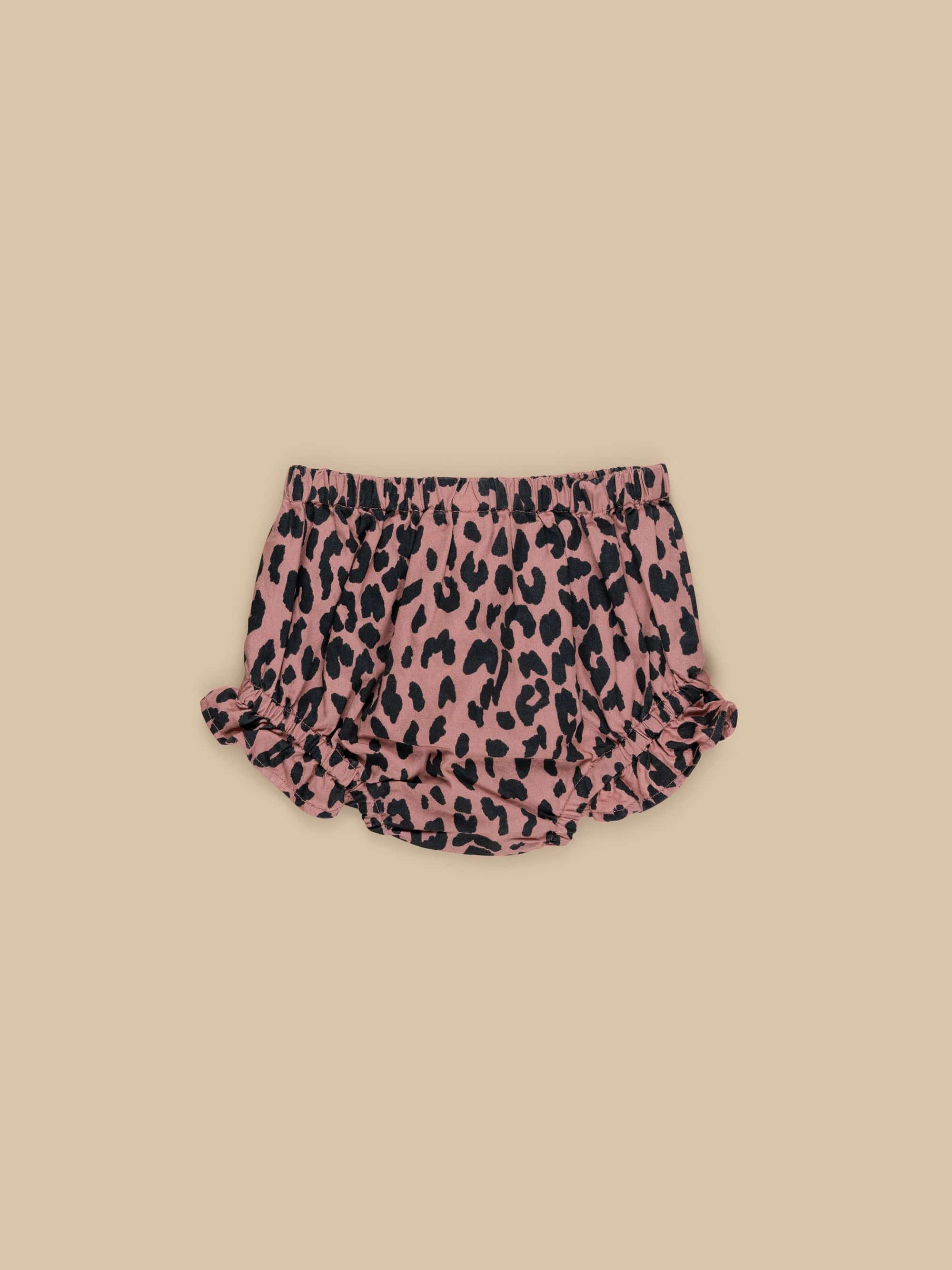 Leopard Woven Bloomer - Dusty Rose