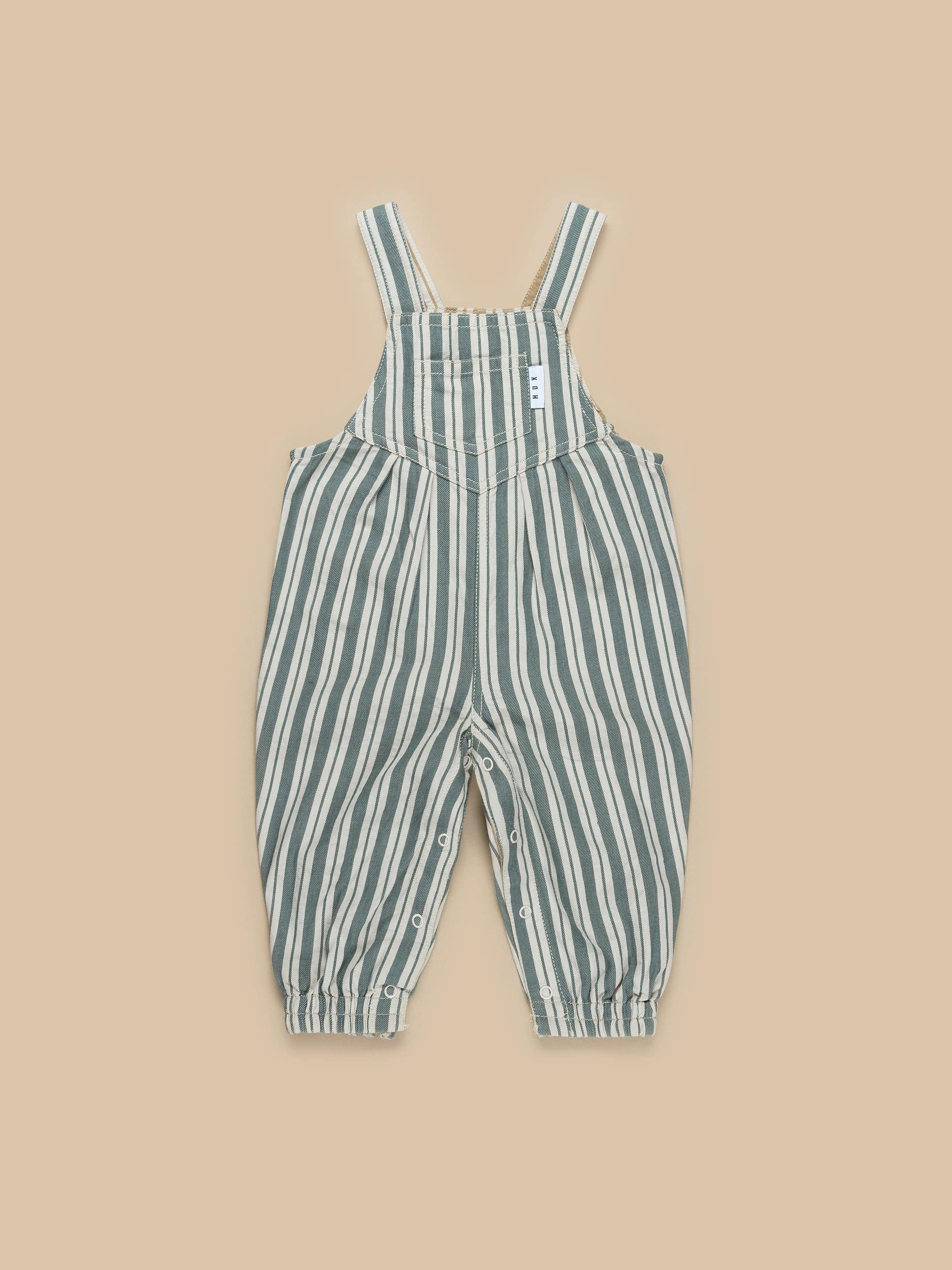 Stripe Reversible Overalls - Light Spruce + Amber Stripe