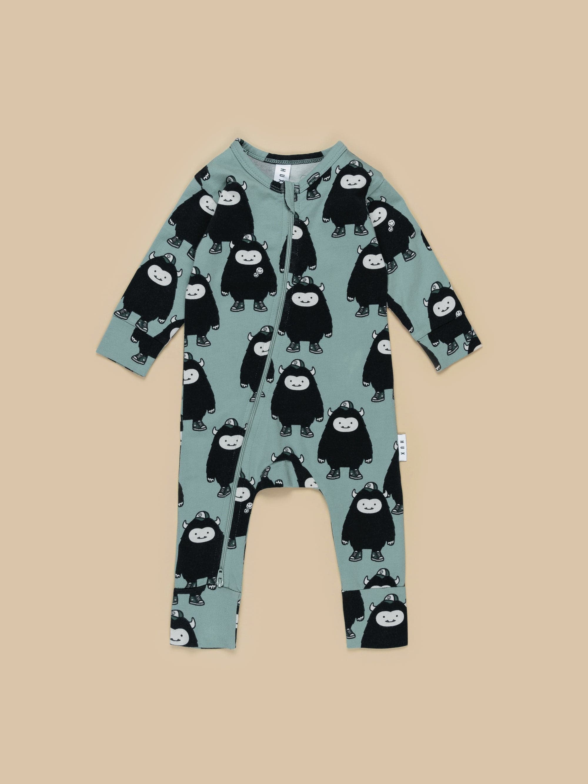 Monster Zip Romper - Wasabi