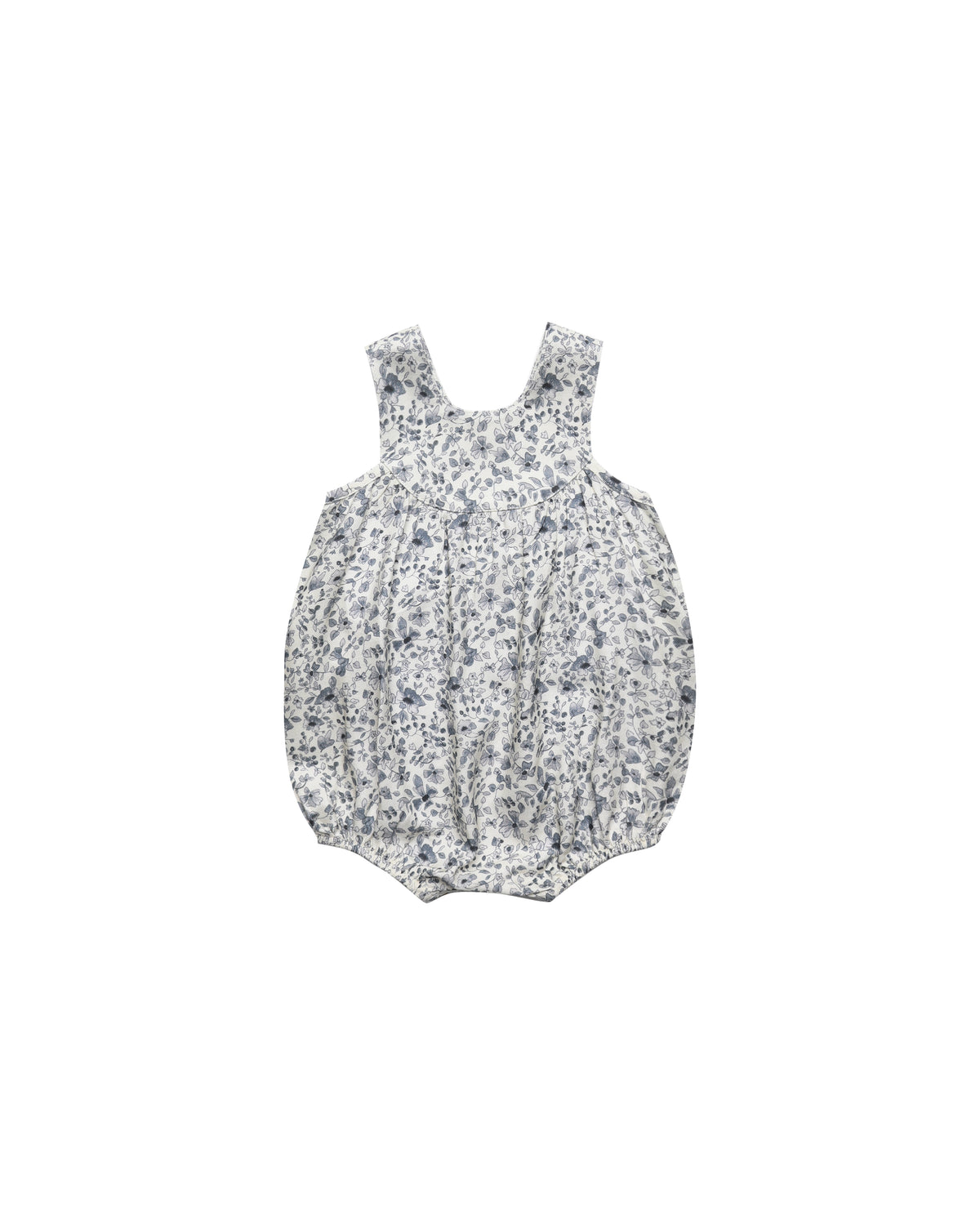Ivory Blue Floral June Romper