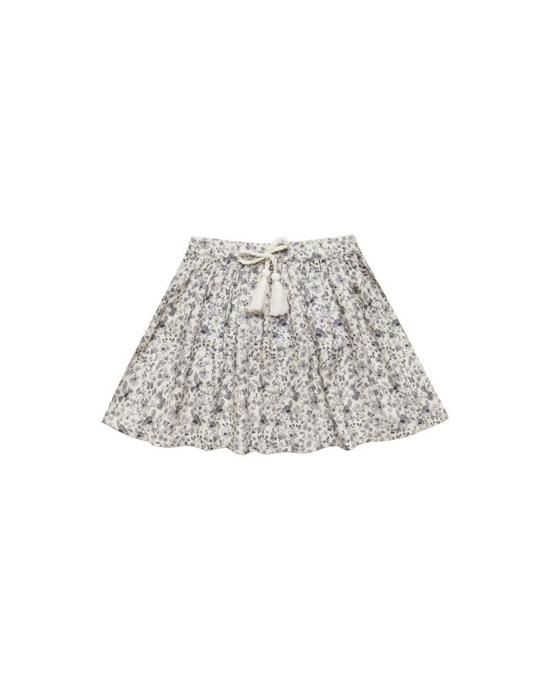 Blue Floral Mini Skirt