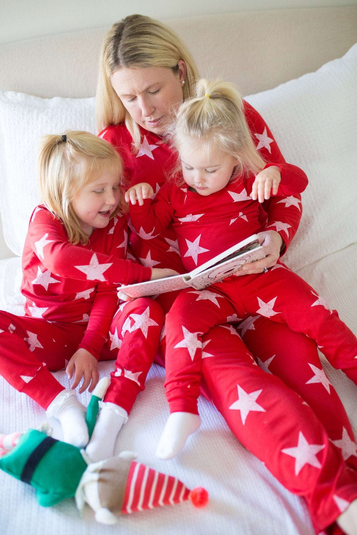 White Star Pajama Set for Mom - Red