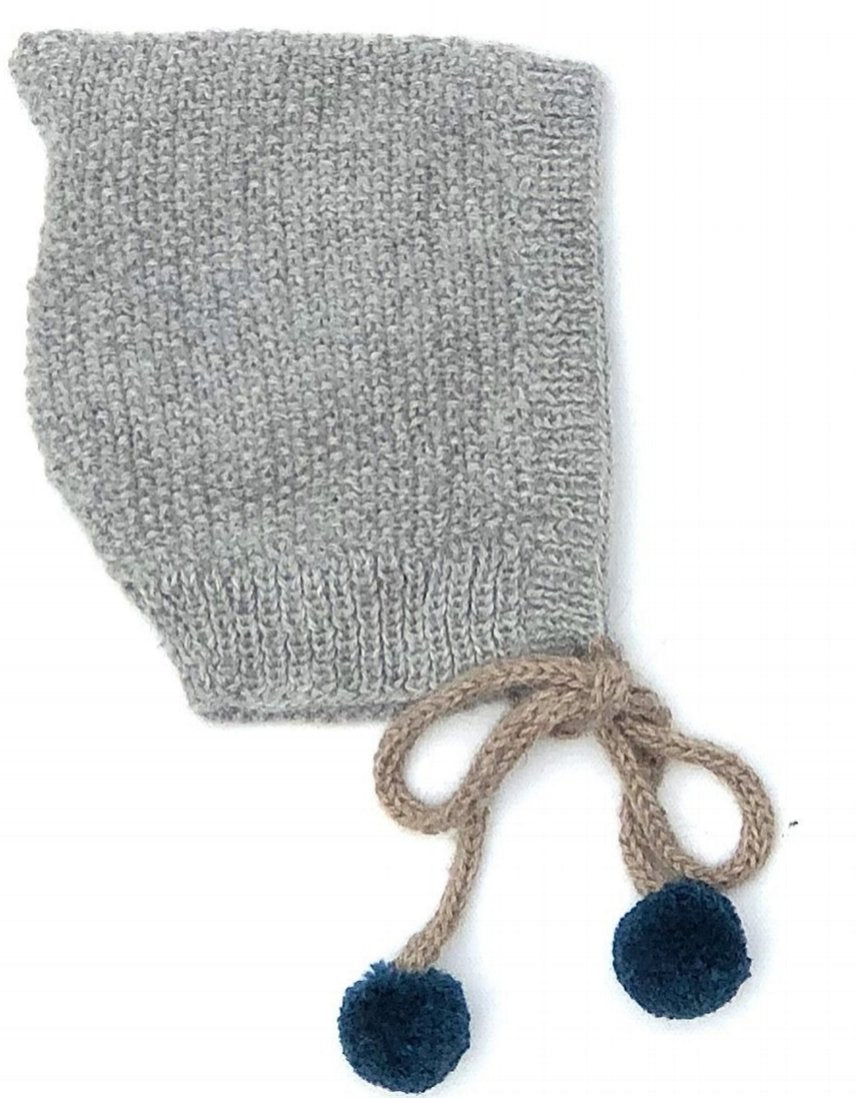Tassel Pom Bonnet Grey