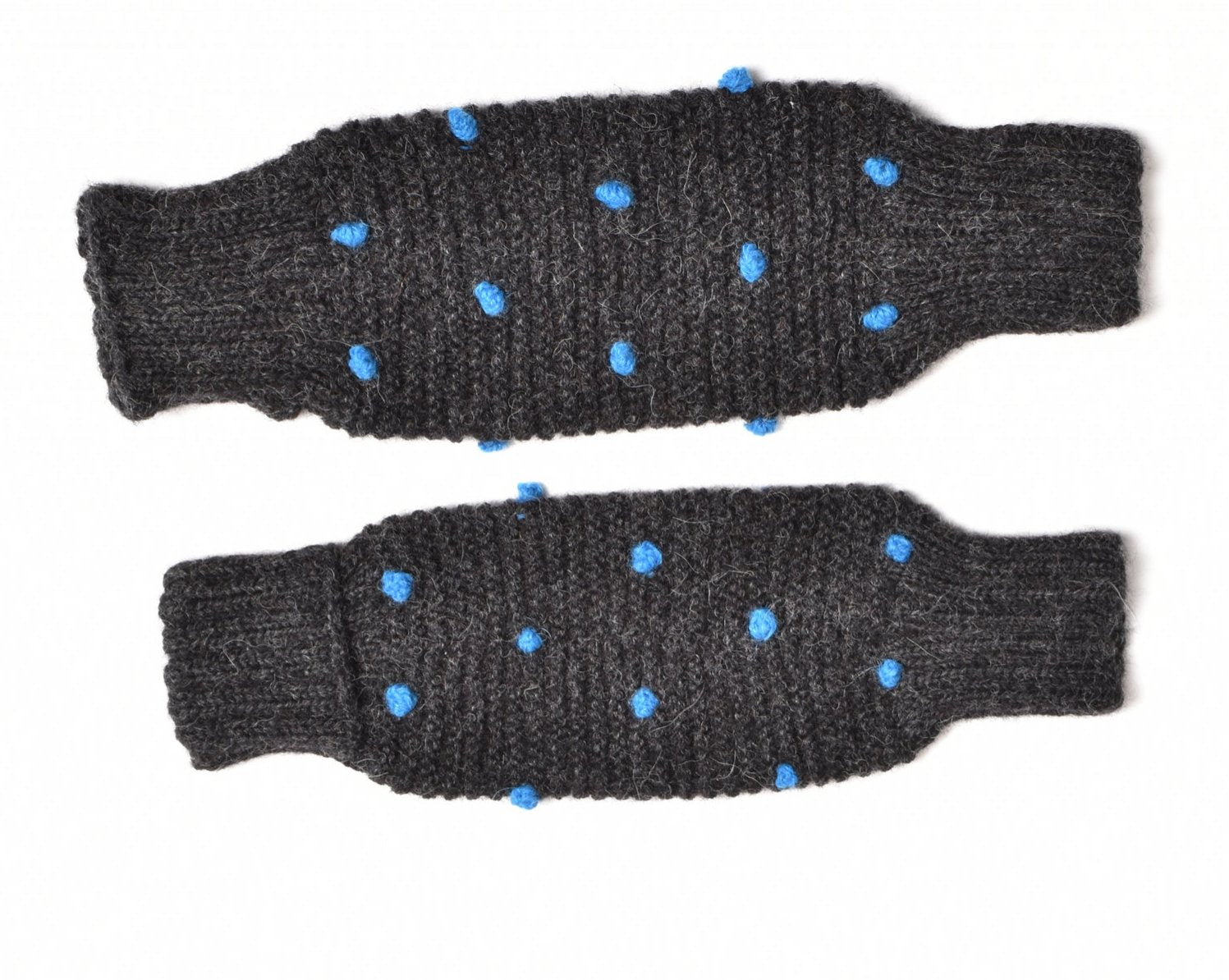 Leg/Arm Warmers Charcoal w/ Cobalt Dots
