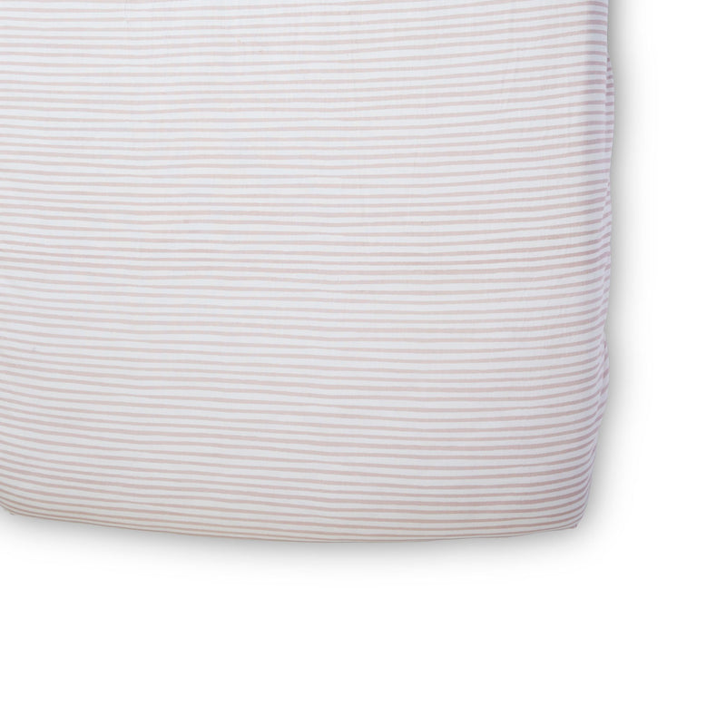 Stripes Away Crib Sheet Petal