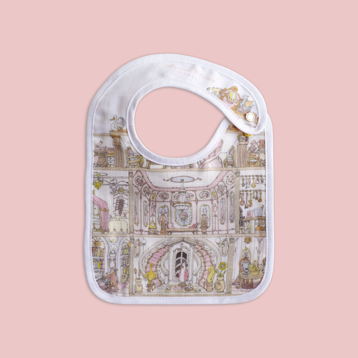Small Bib - Dollhouse - Gold Snaps