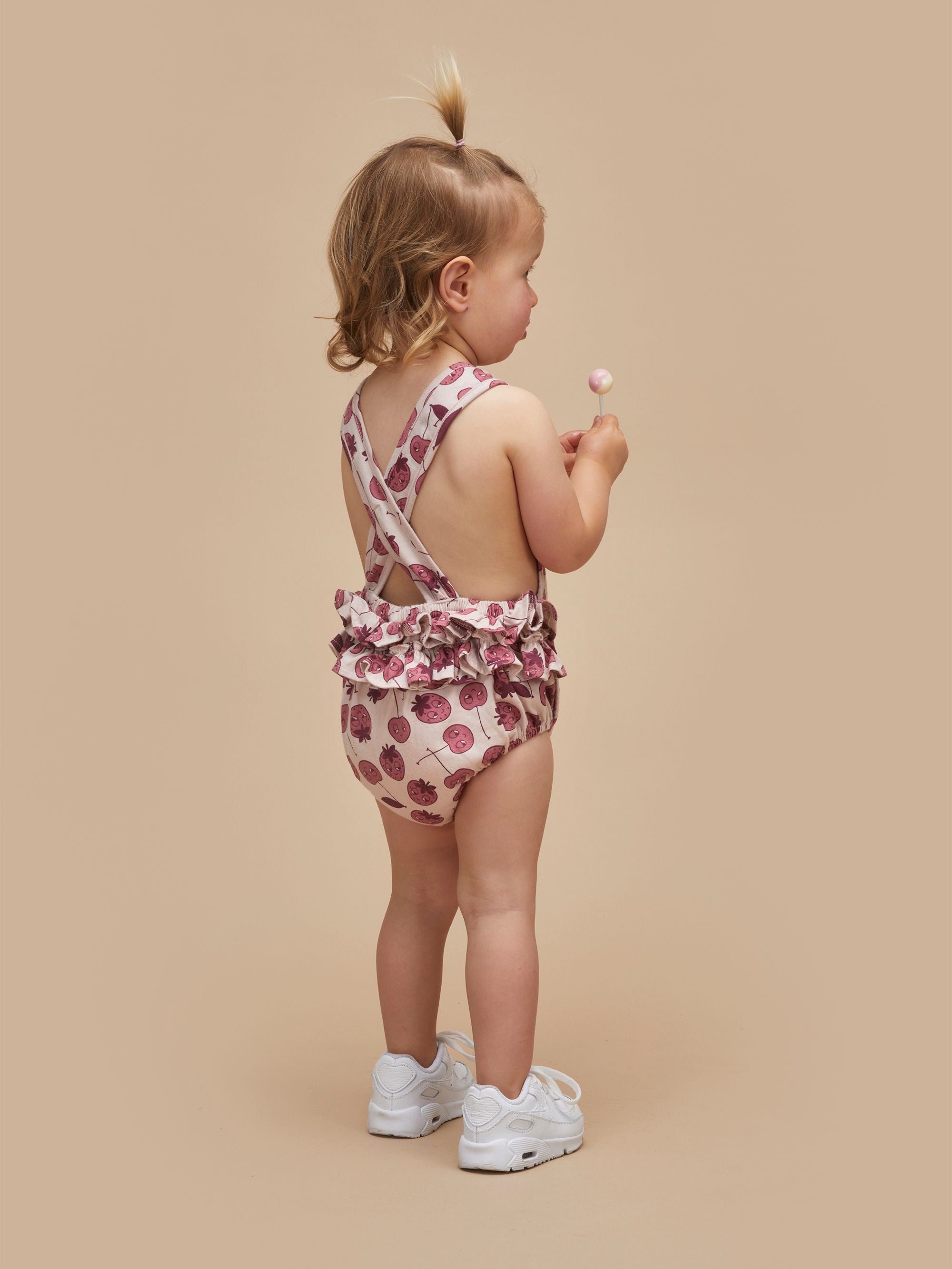 Berry Frill Playsuit Rose