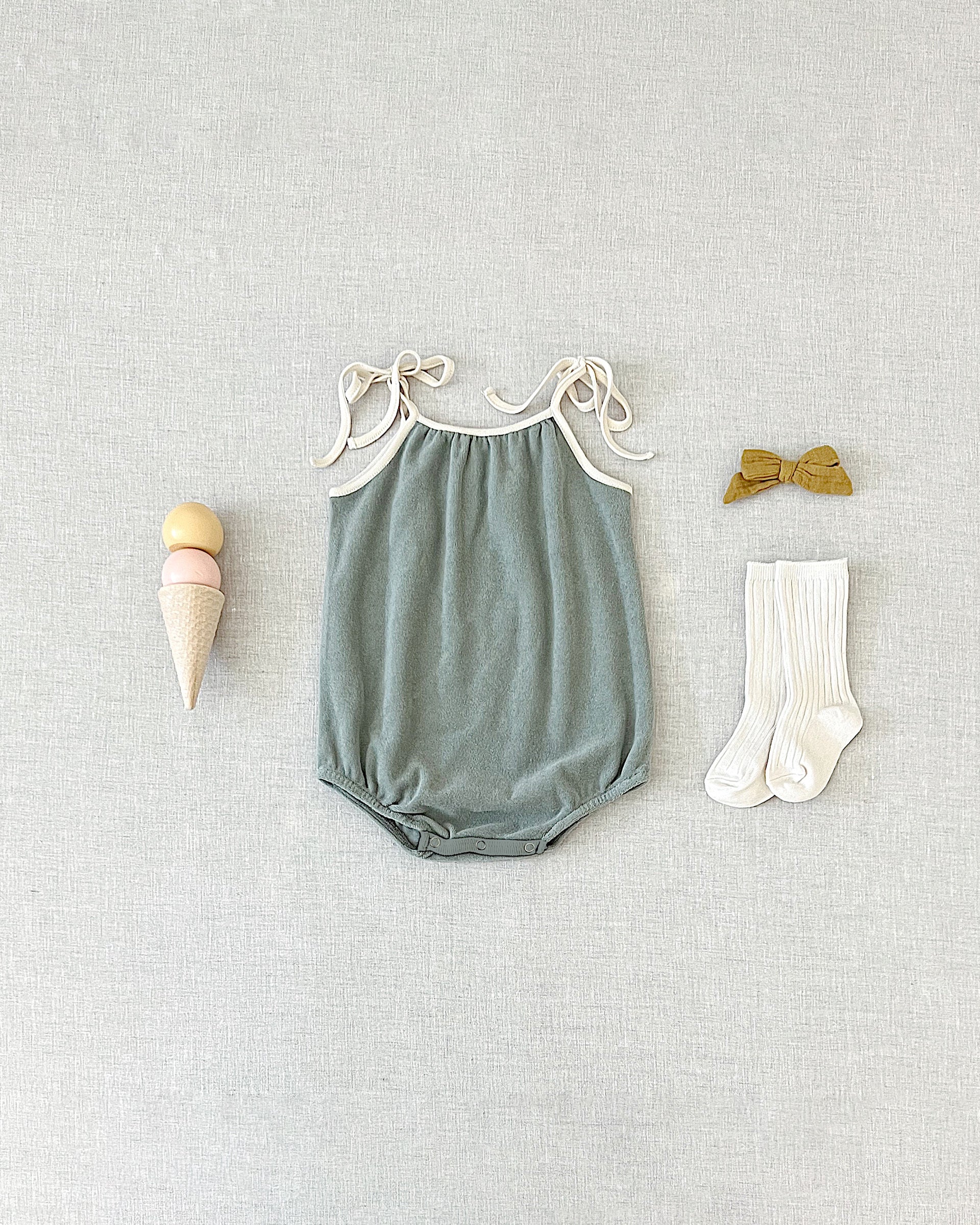 terry nala romper | aqua