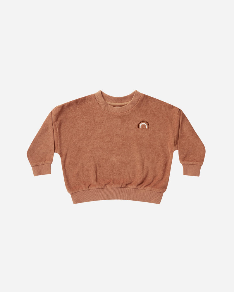 terry crewneck, terracotta