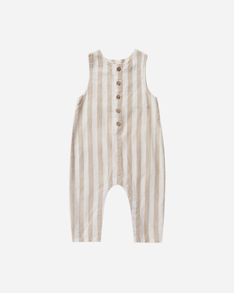 button jumpsuit | grey stripe