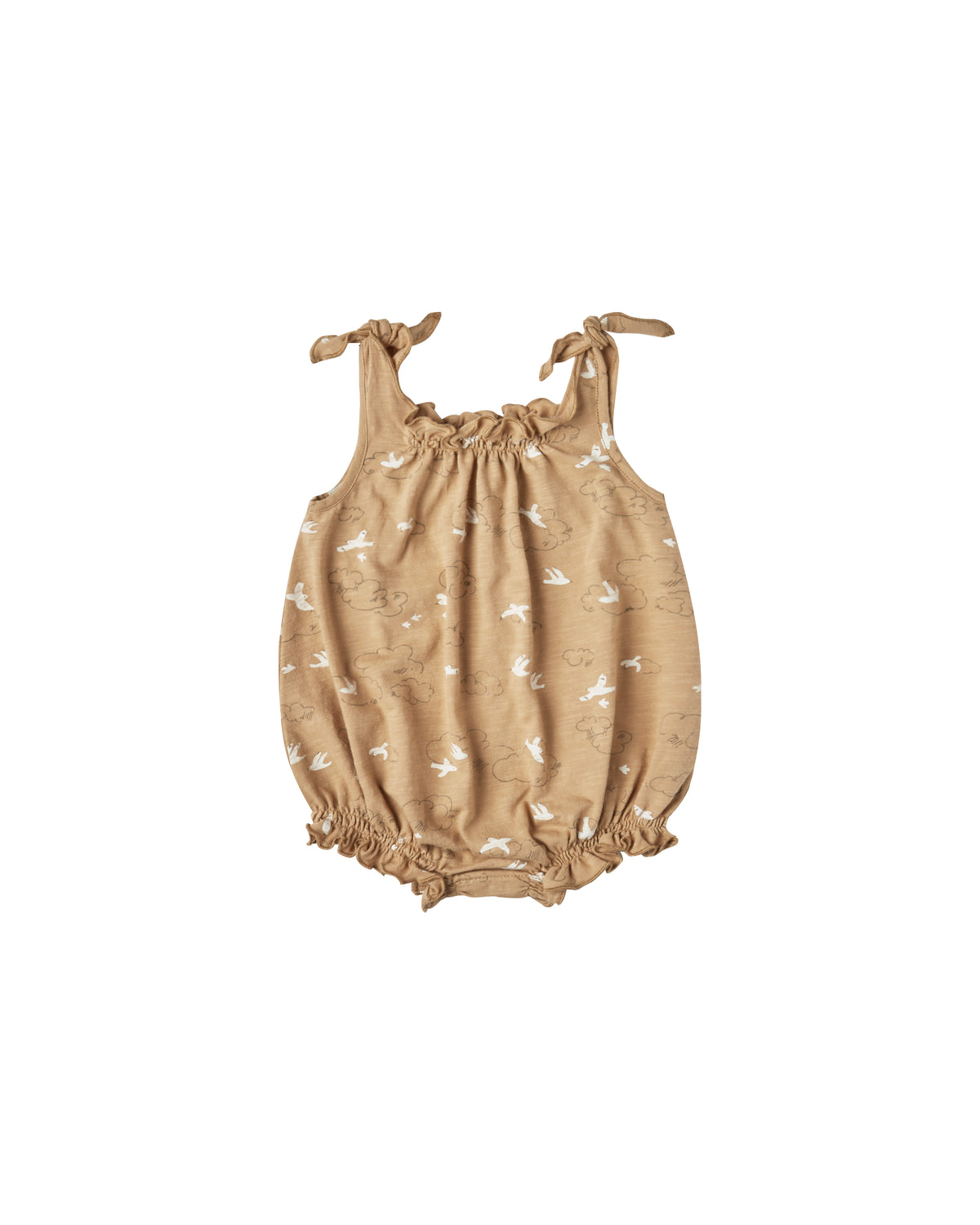 Clouds Shoulder Tie Onesie Almond